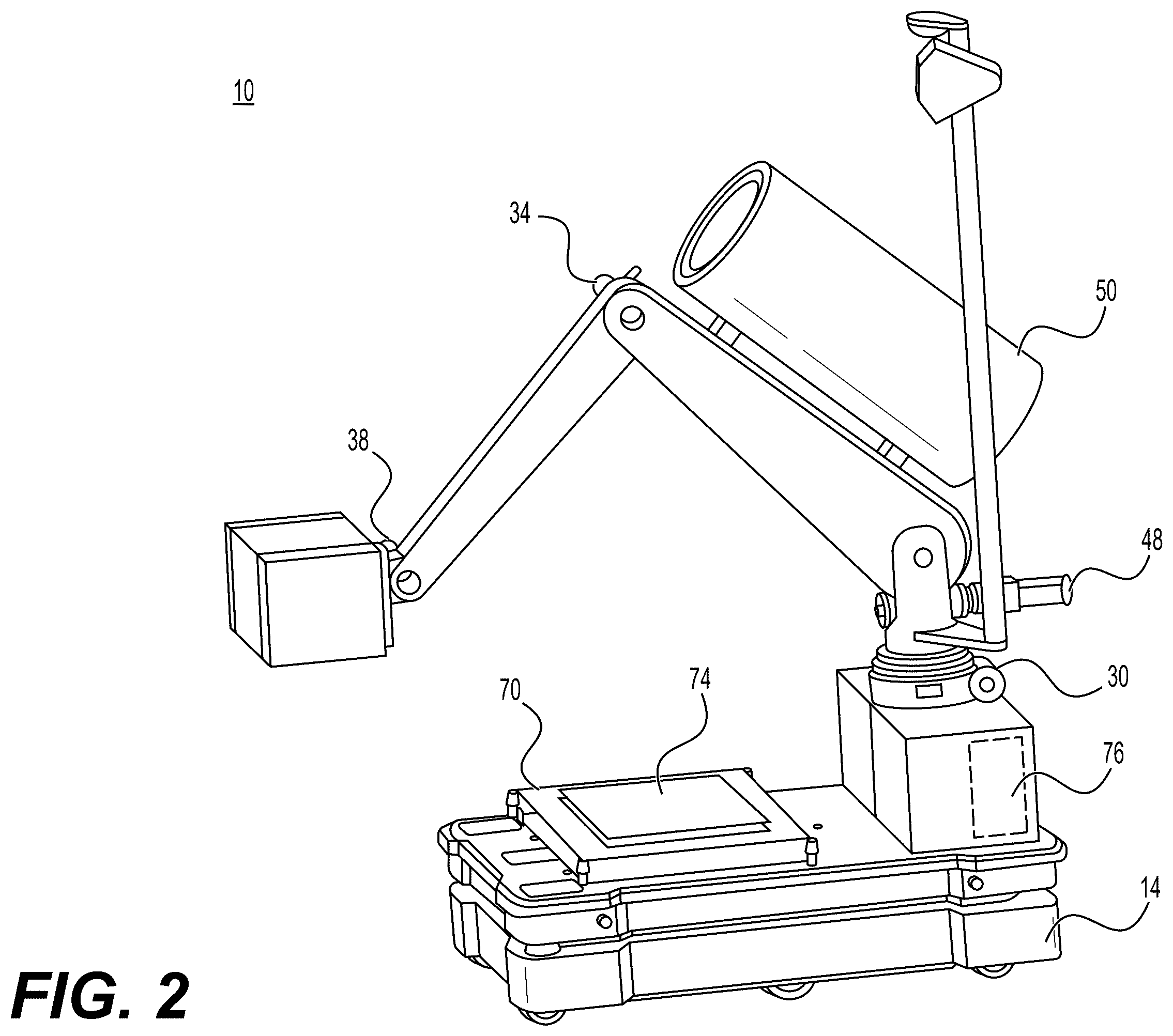 Patent US12569986 Figure 2 – Robotic arm system