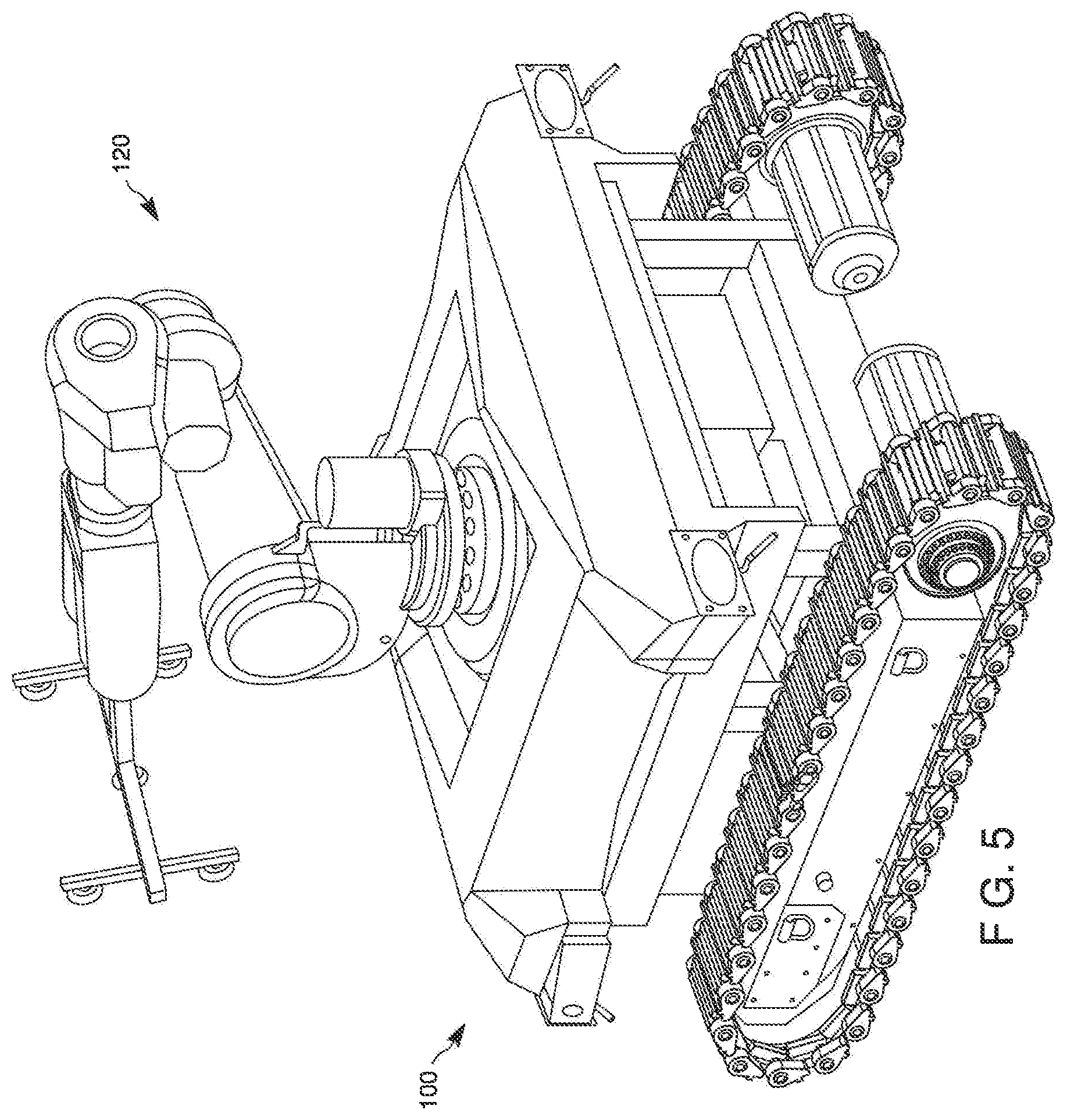 Patent US12569987 Figure 5 – Robotic arm cooperating with an off-road capable base vehicle