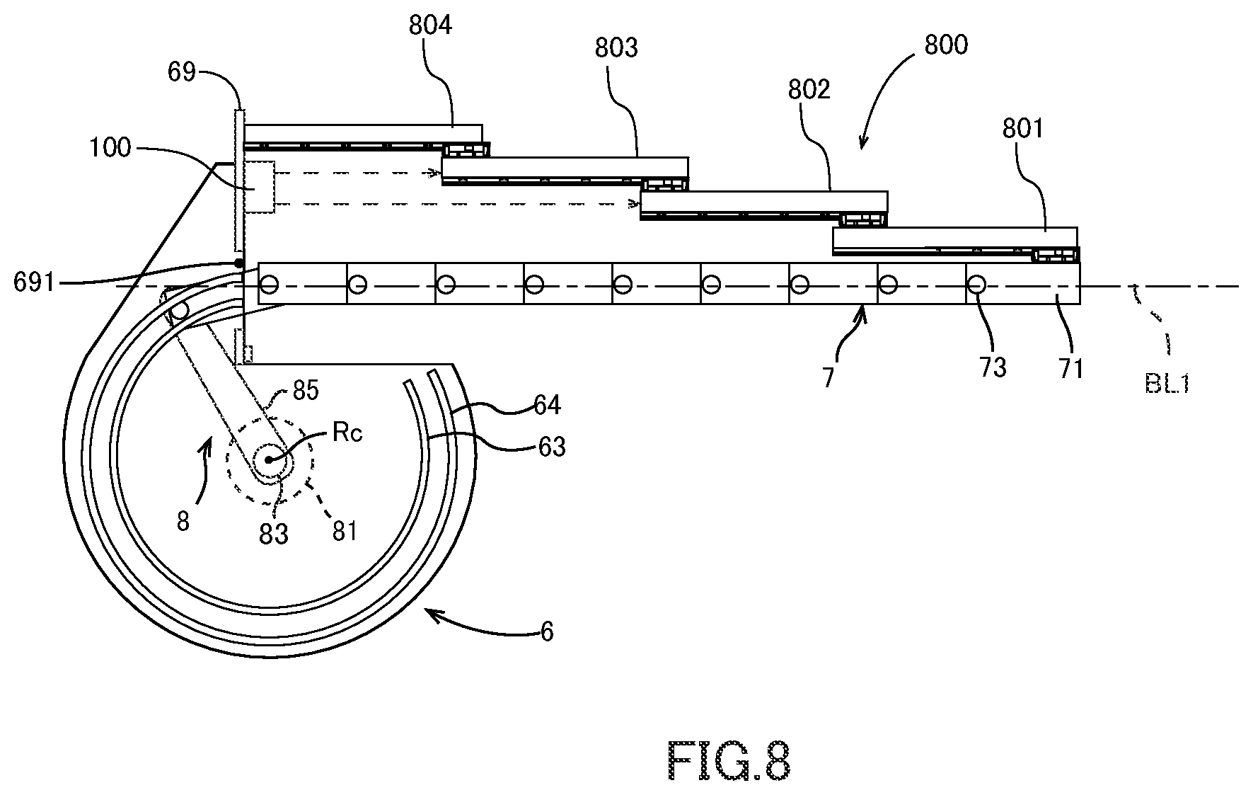 Patent US12569994 Figure 8 – Robot apparatus