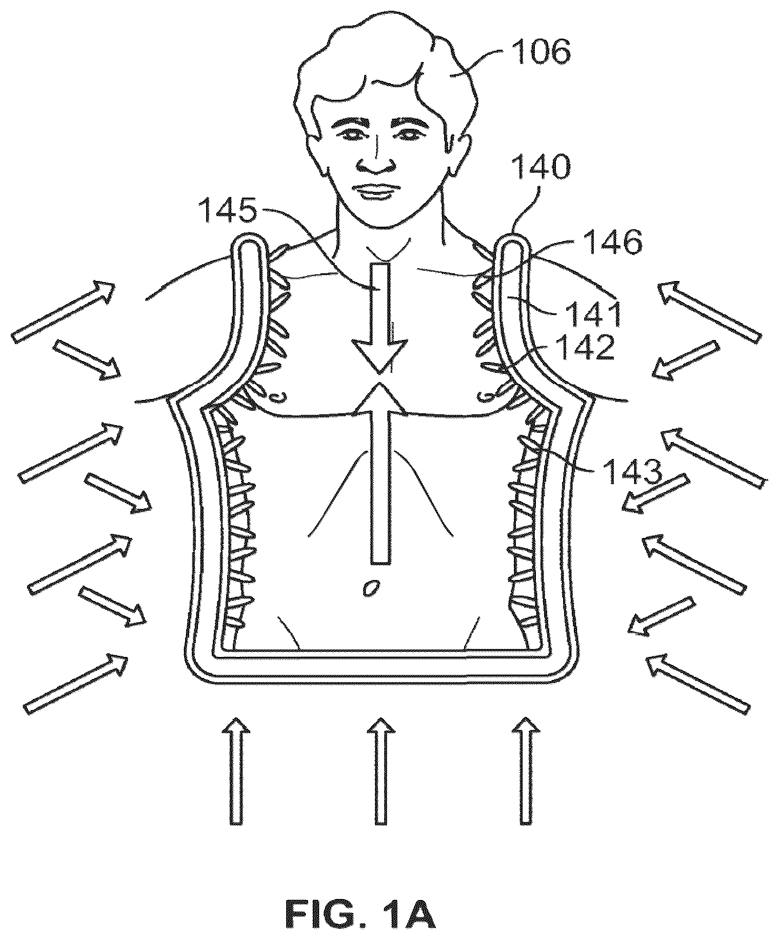 Patent US12576001 — Systems and methods to simulate hydrostatic force on a user with minimal shear force — Figure 1