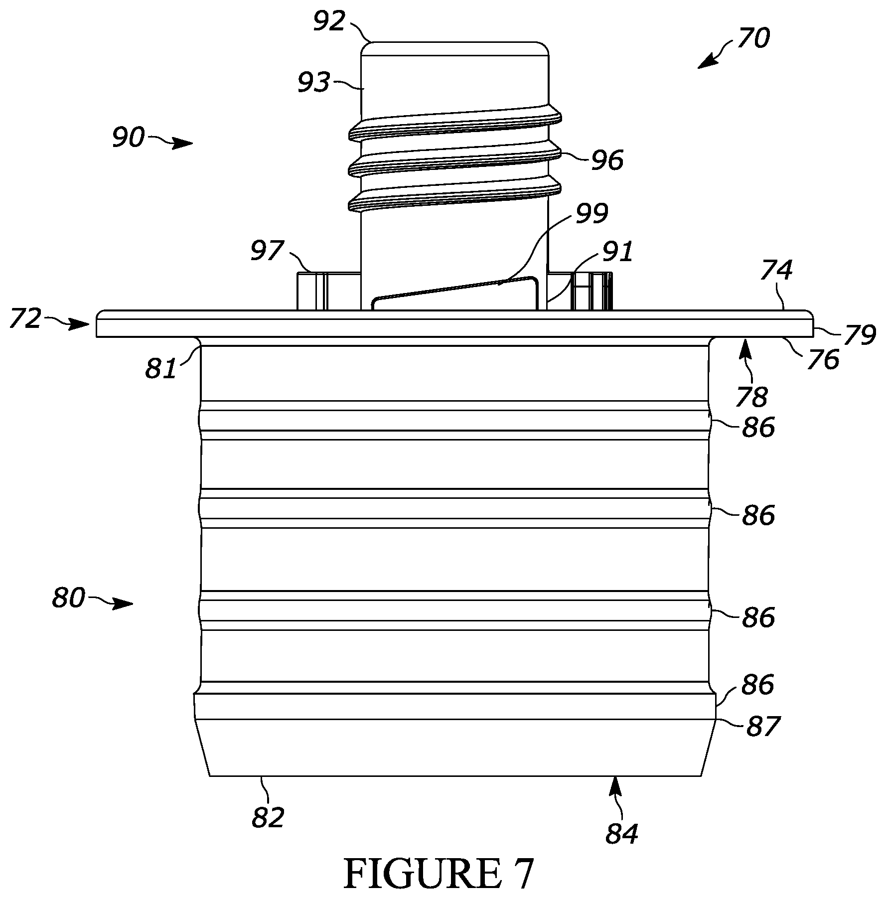 Patent US12576008 Figure 6 – Flexible container assembly and fitment assembly for a flexible container assembly