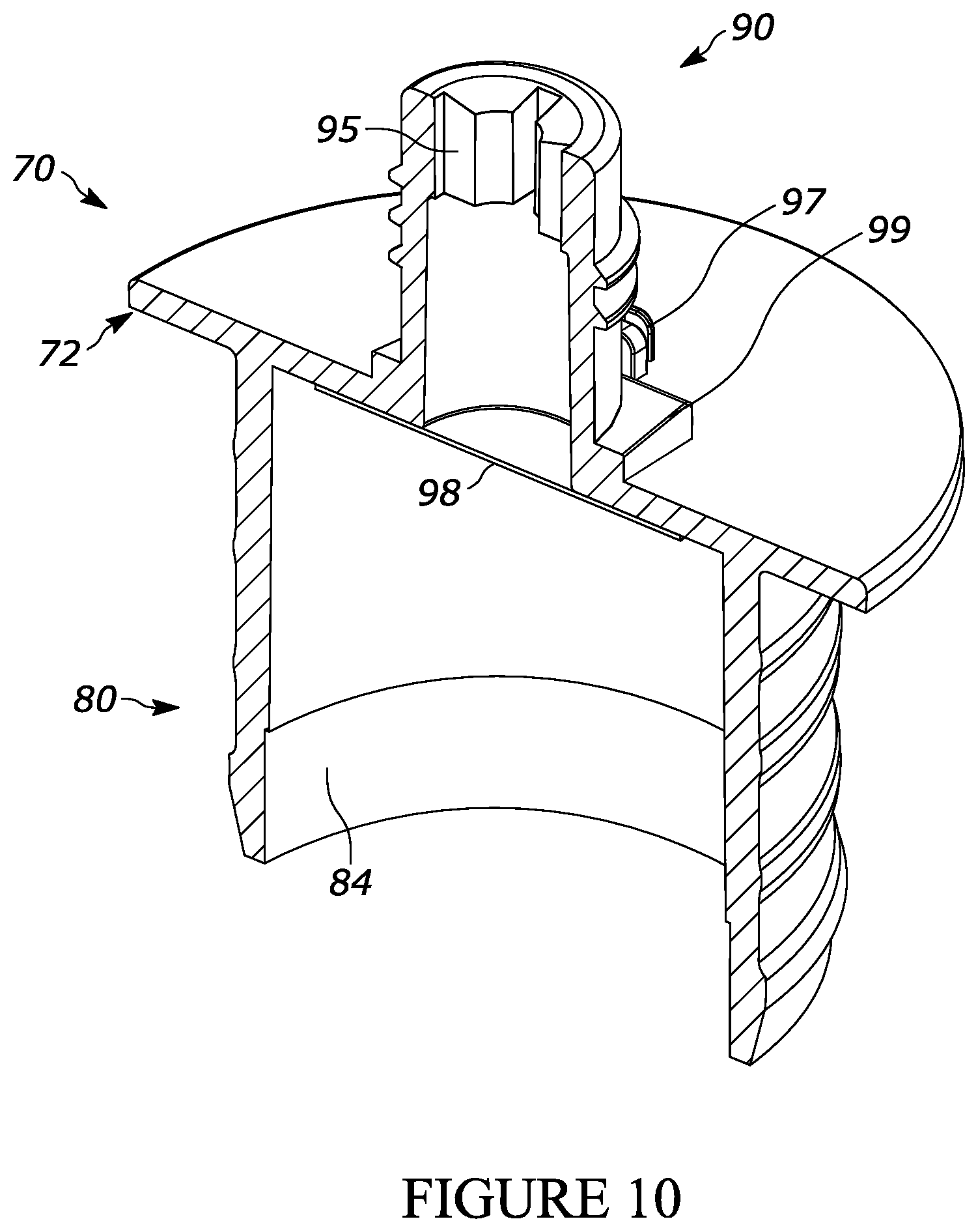 Patent US12576008 Figure 9 – Flexible container assembly and fitment assembly for a flexible container assembly