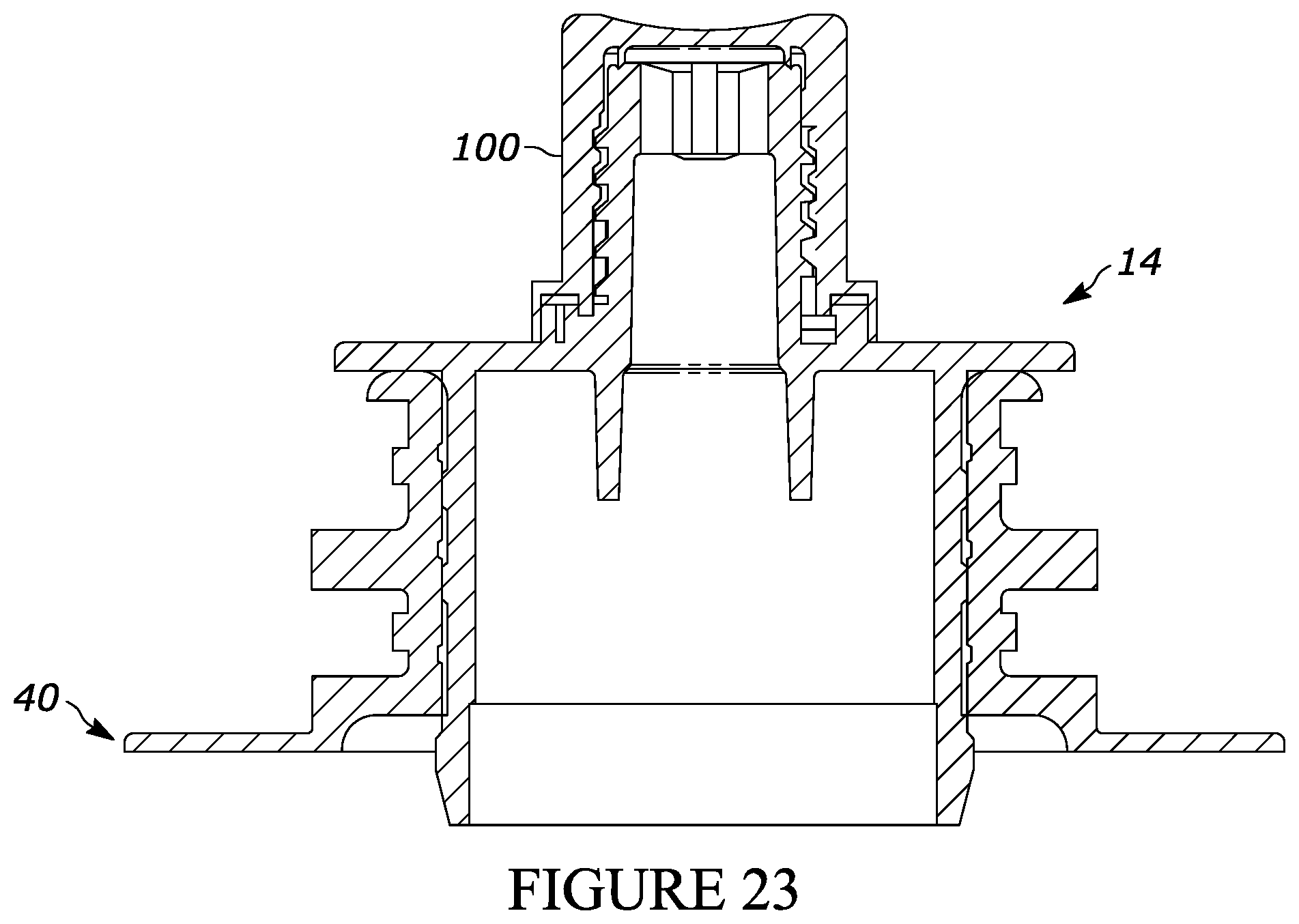 Patent US12576008 Figure 19 – Flexible container assembly and fitment assembly for a flexible container assembly