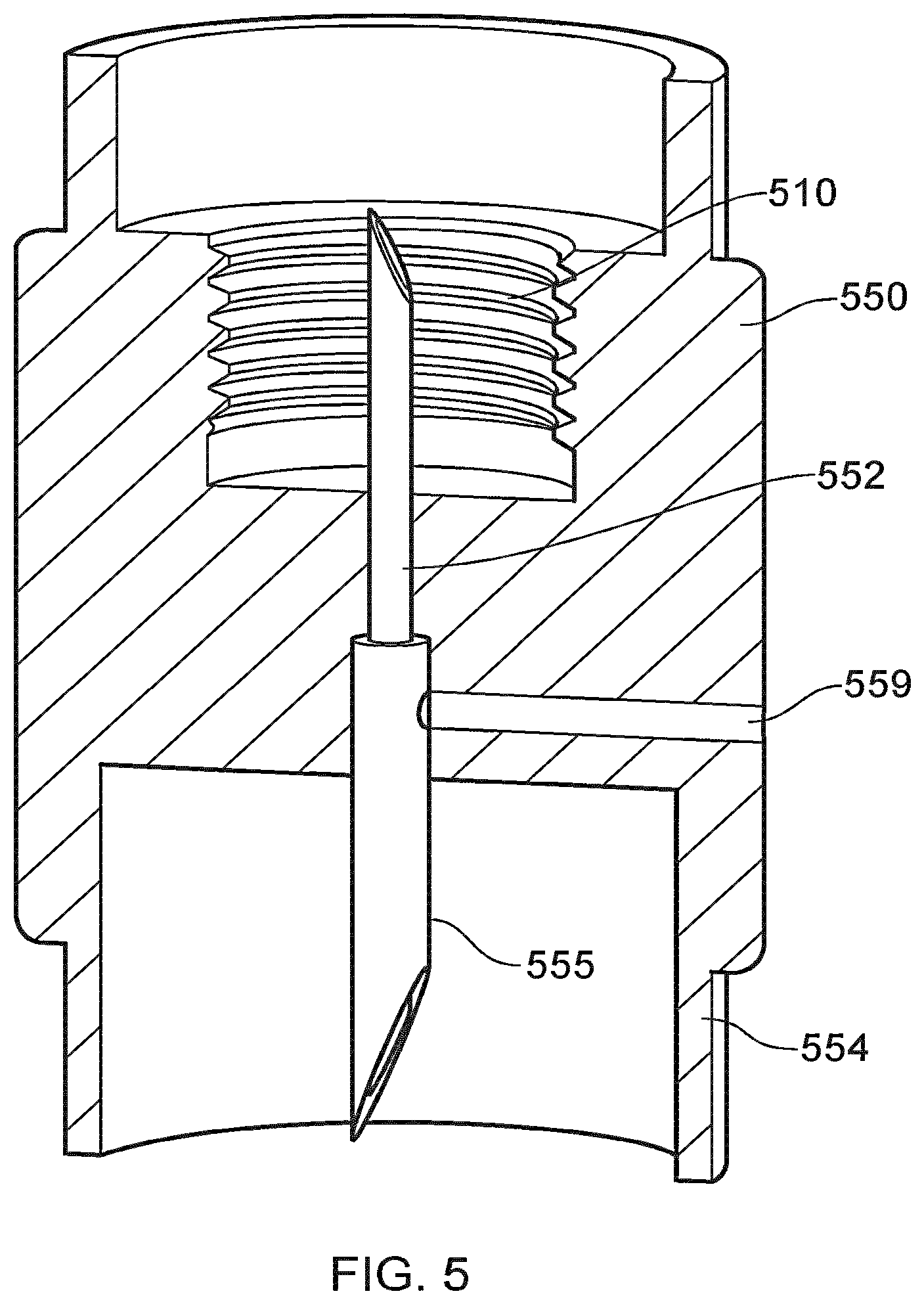 Patent US12576009 Figure 5 – Adapter for a fluid transfer device
