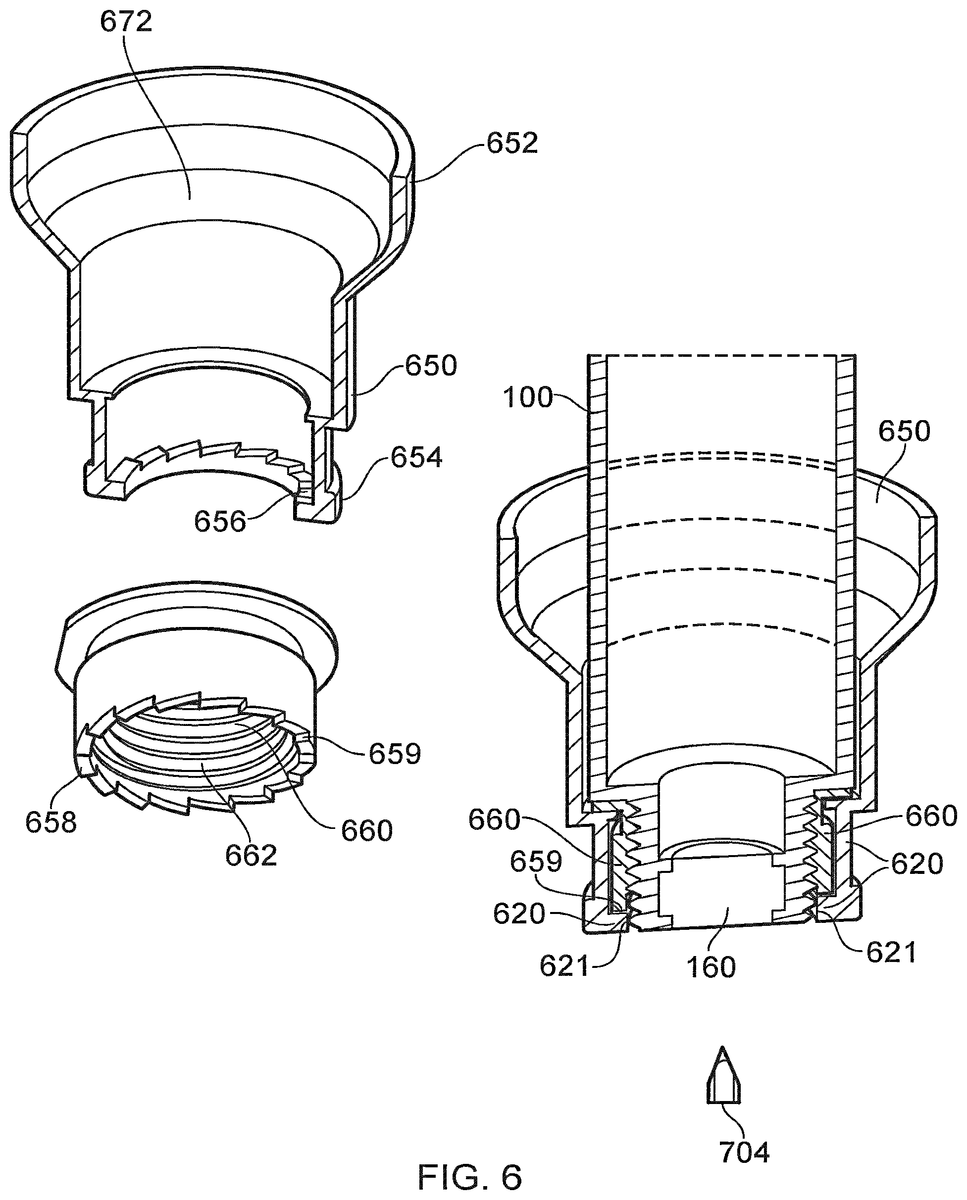 Patent US12576009 Figure 6 – Adapter for a fluid transfer device