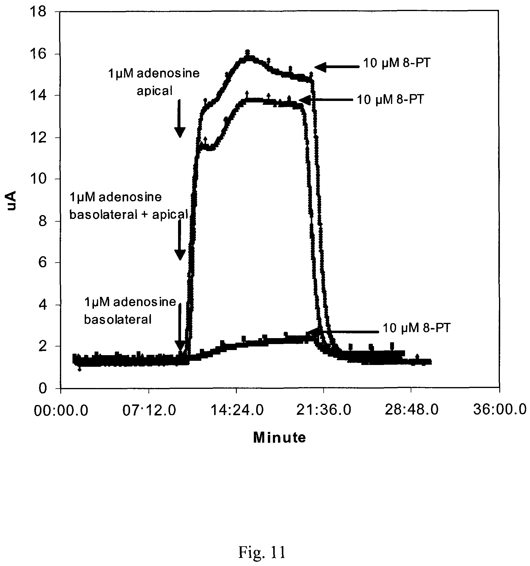 Patent US12576085 Figure 11 – Combination comprising an ATP analog and an adenosine receptor antagonist or a nucleobase/nucleoside analog for the treatment of cancer