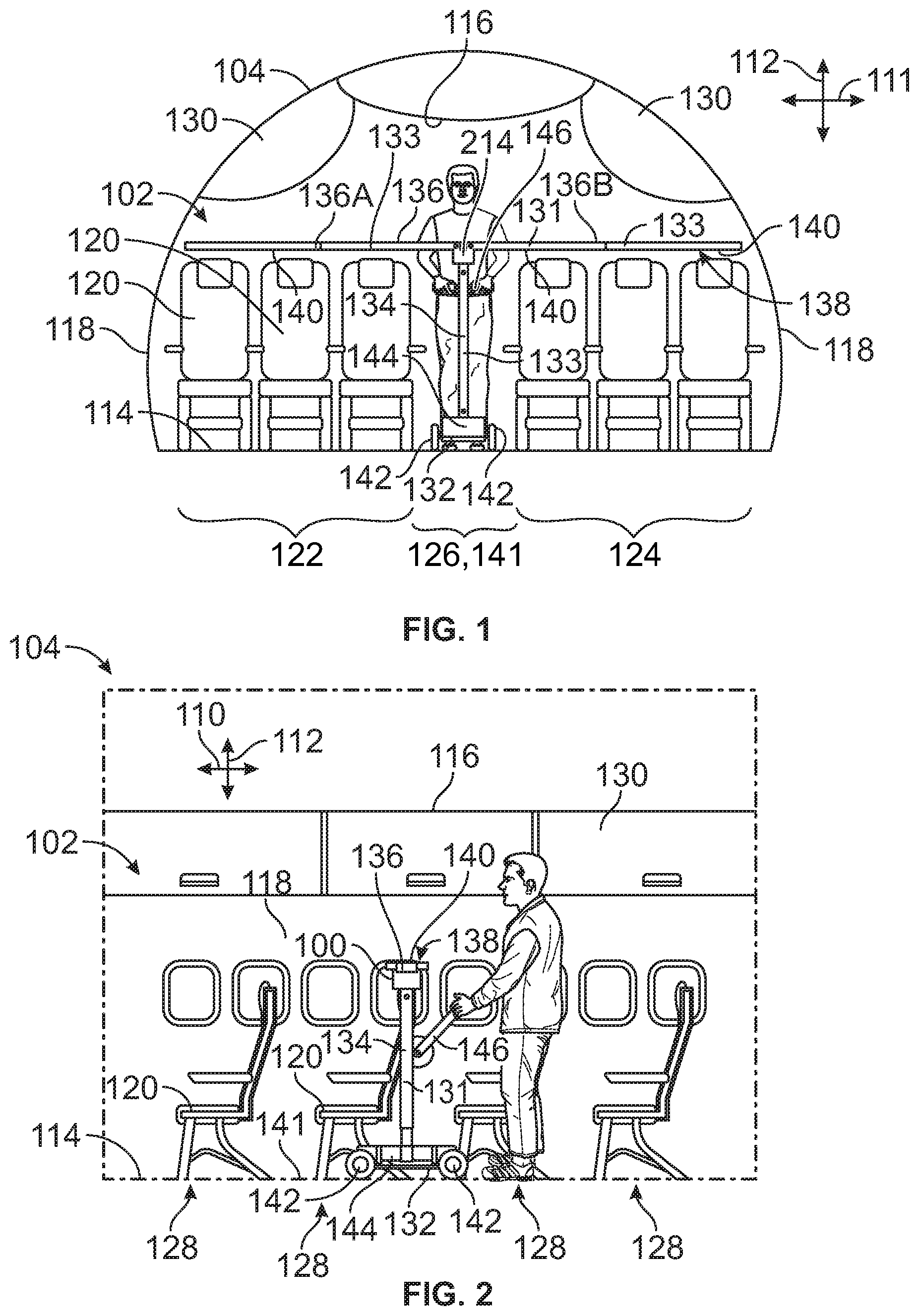 Patent US12576172 Figure 1 – Ultraviolet light sanitizing cart having a wand assembly