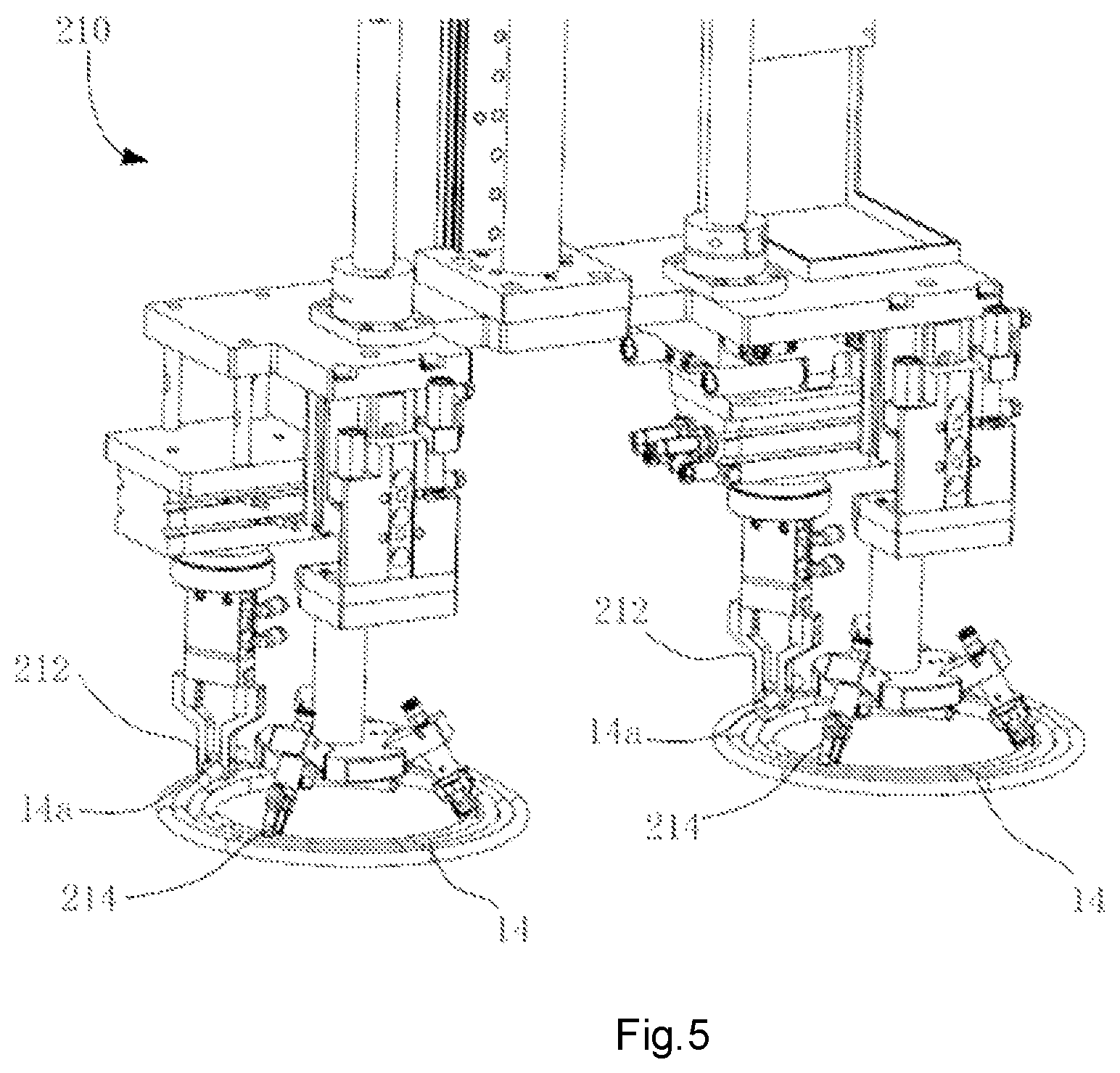 Patent US12576196 Figure 5 – Medical fluid container assembling system and method