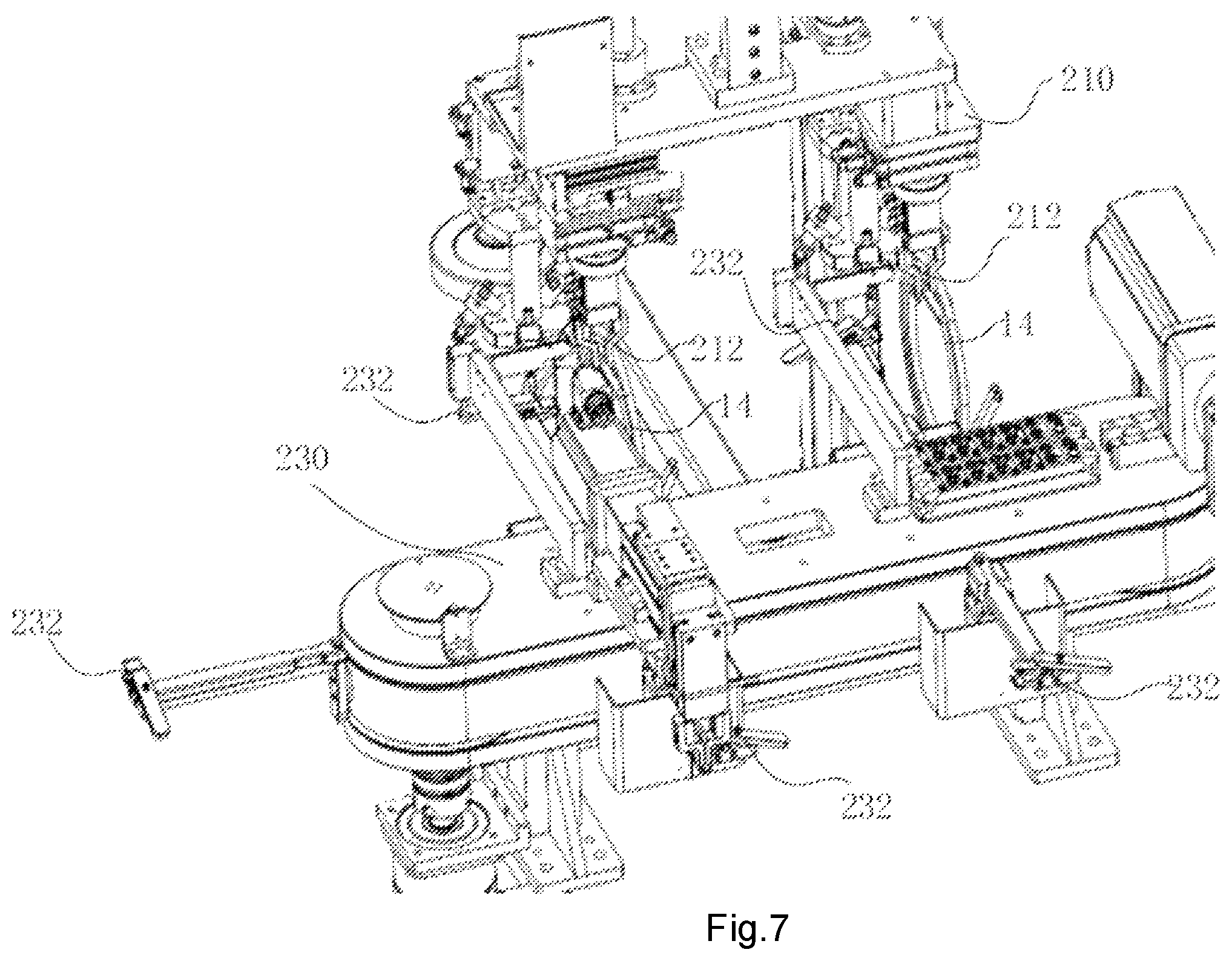 Patent US12576196 Figure 7 – Medical fluid container assembling system and method