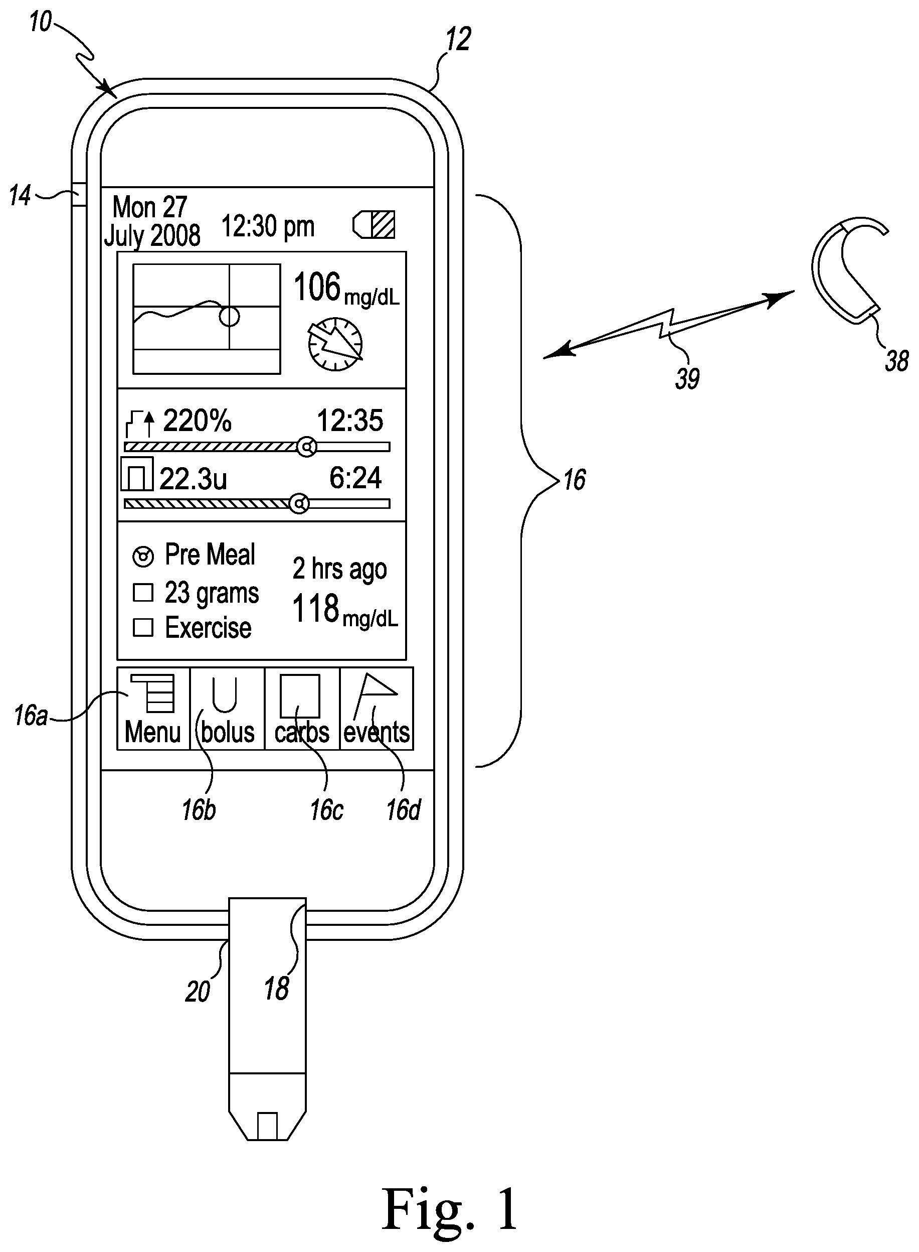 Patent US12576207 Figure 1 – Computer-implemented diabetes management methods