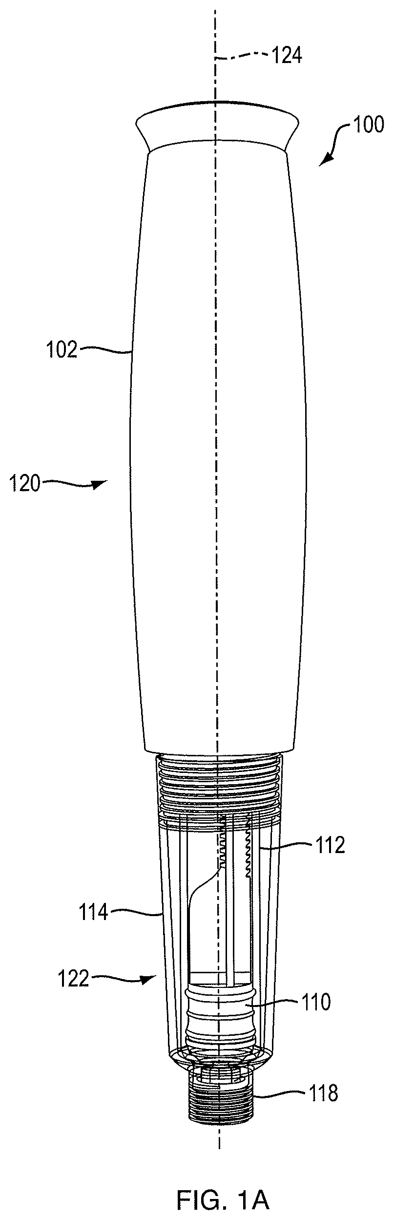 Patent US12576213 Figure 1 – Multiple dosage injector with rack and pinion dosage system having ram that includes a lockout protrusion