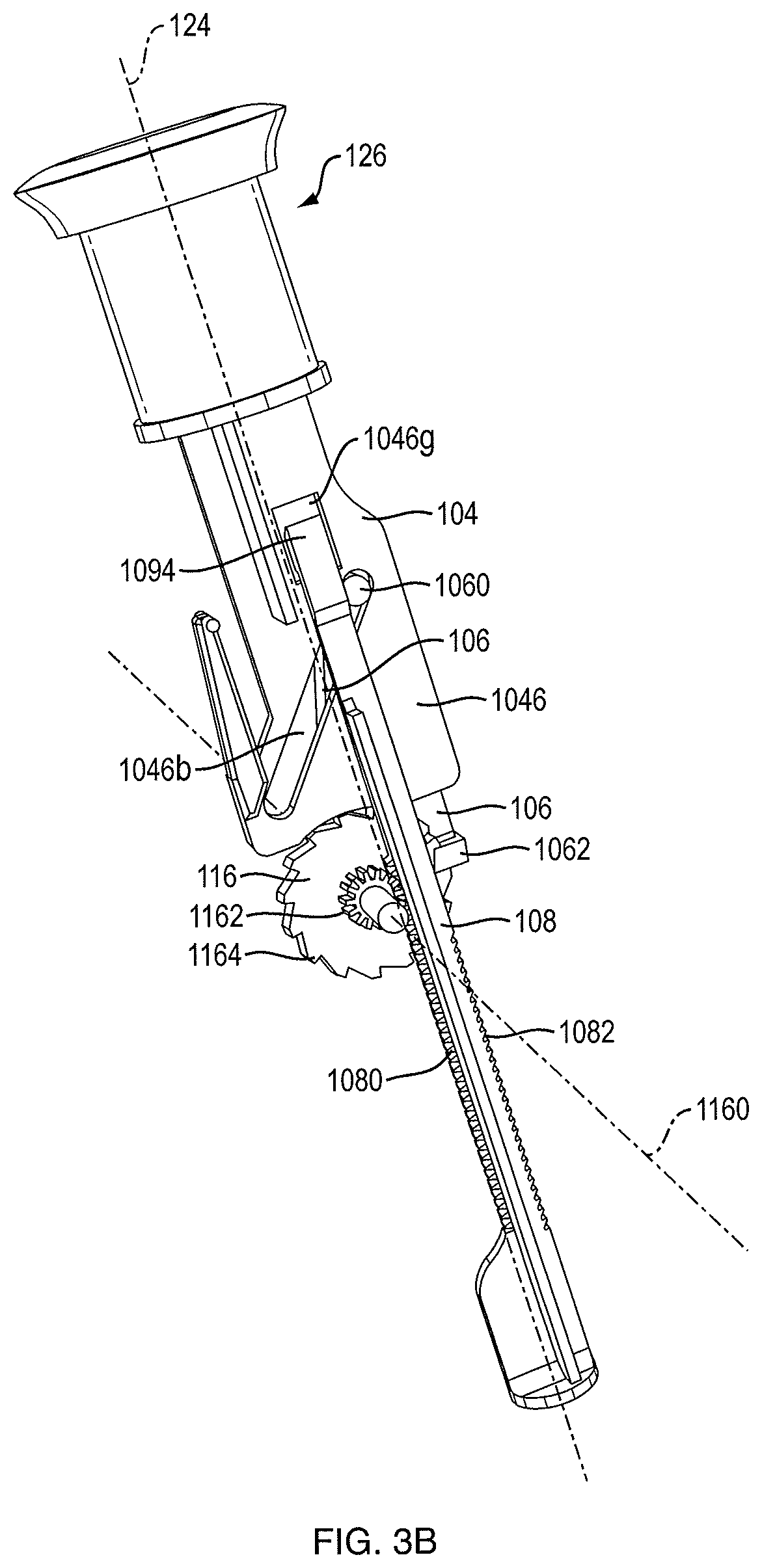 Patent US12576213 Figure 8 – Multiple dosage injector with rack and pinion dosage system having ram that includes a lockout protrusion