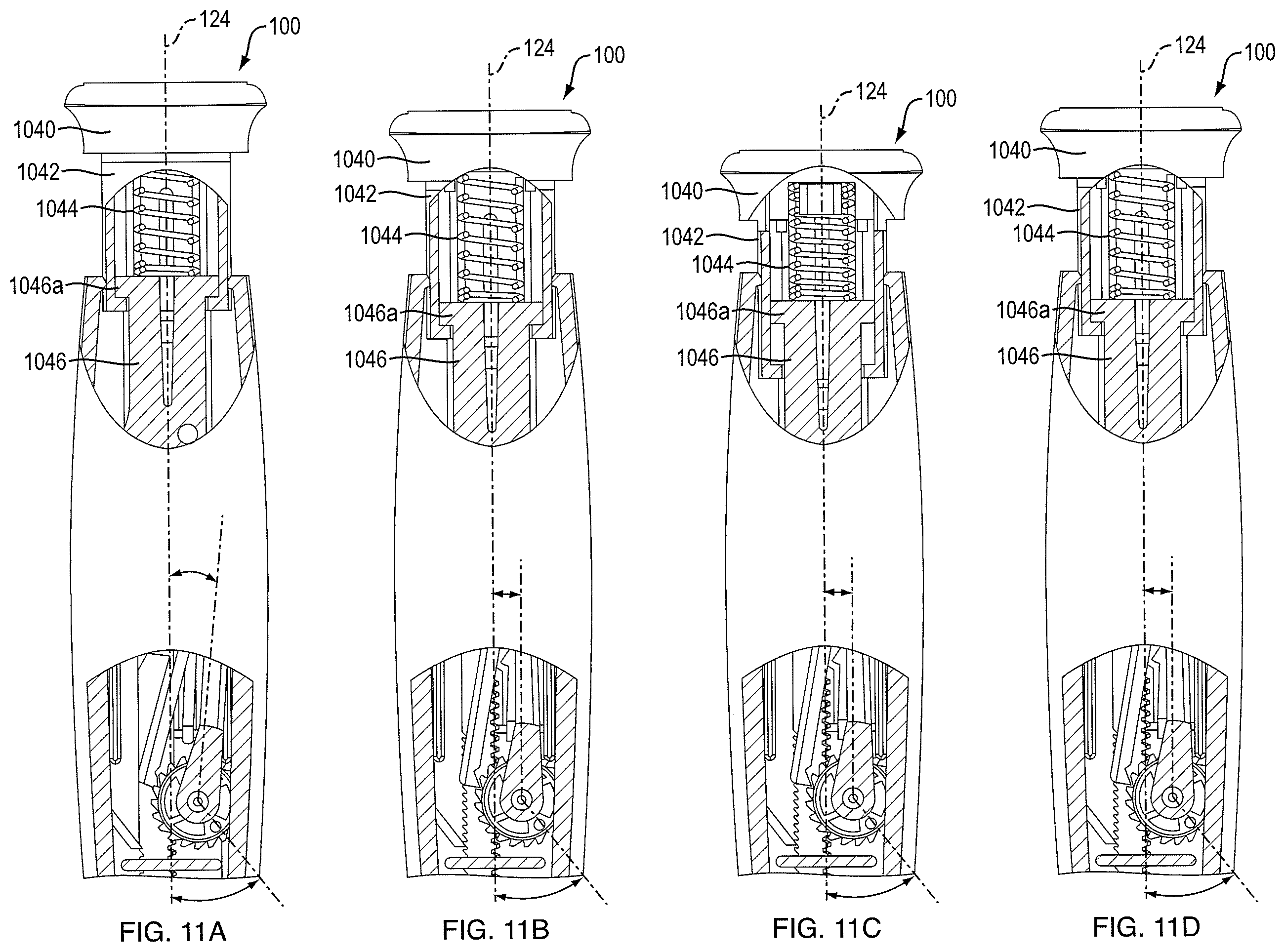 Patent US12576213 Figure 16 – Multiple dosage injector with rack and pinion dosage system having ram that includes a lockout protrusion