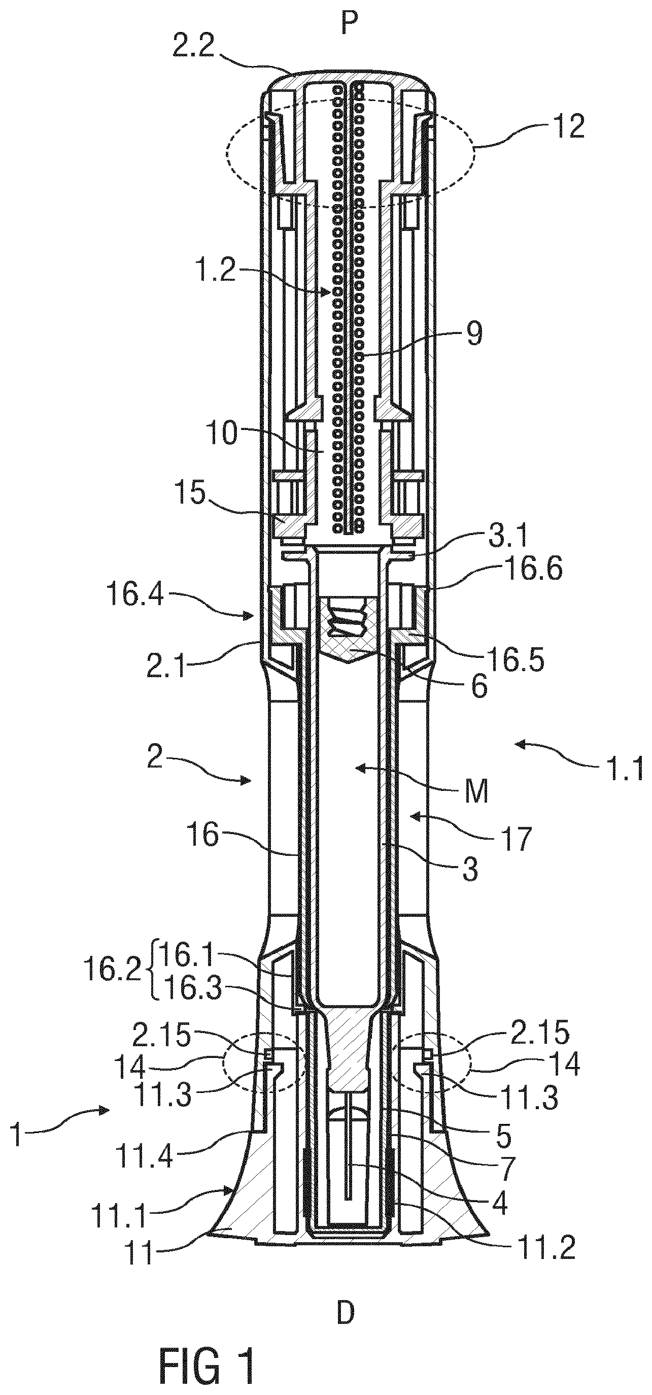 Patent US12576215 Figure 1 – Autoinjector and method of assembling