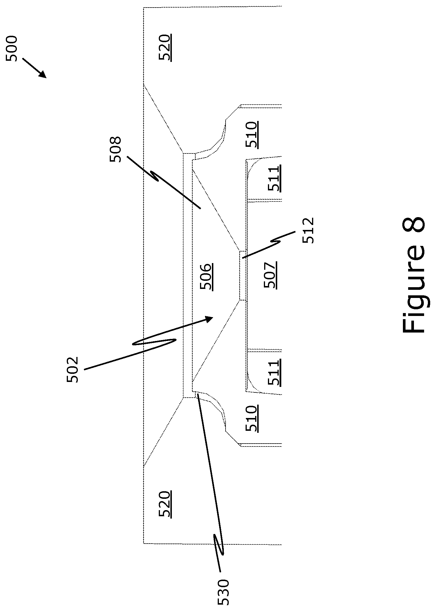 Patent US12576221 Figure 8 – Nozzle arrangement