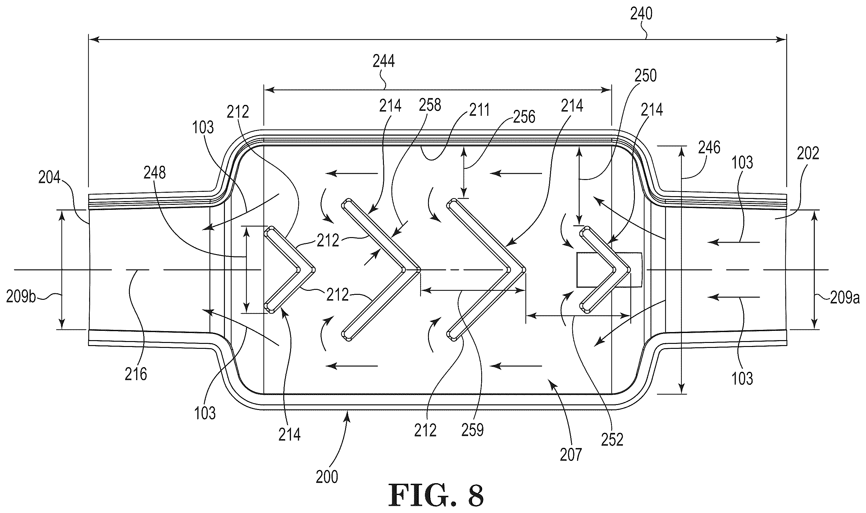 Patent US12576231 Figure 8 – Inline muffler and positive airway pressure therapy apparatus including same
