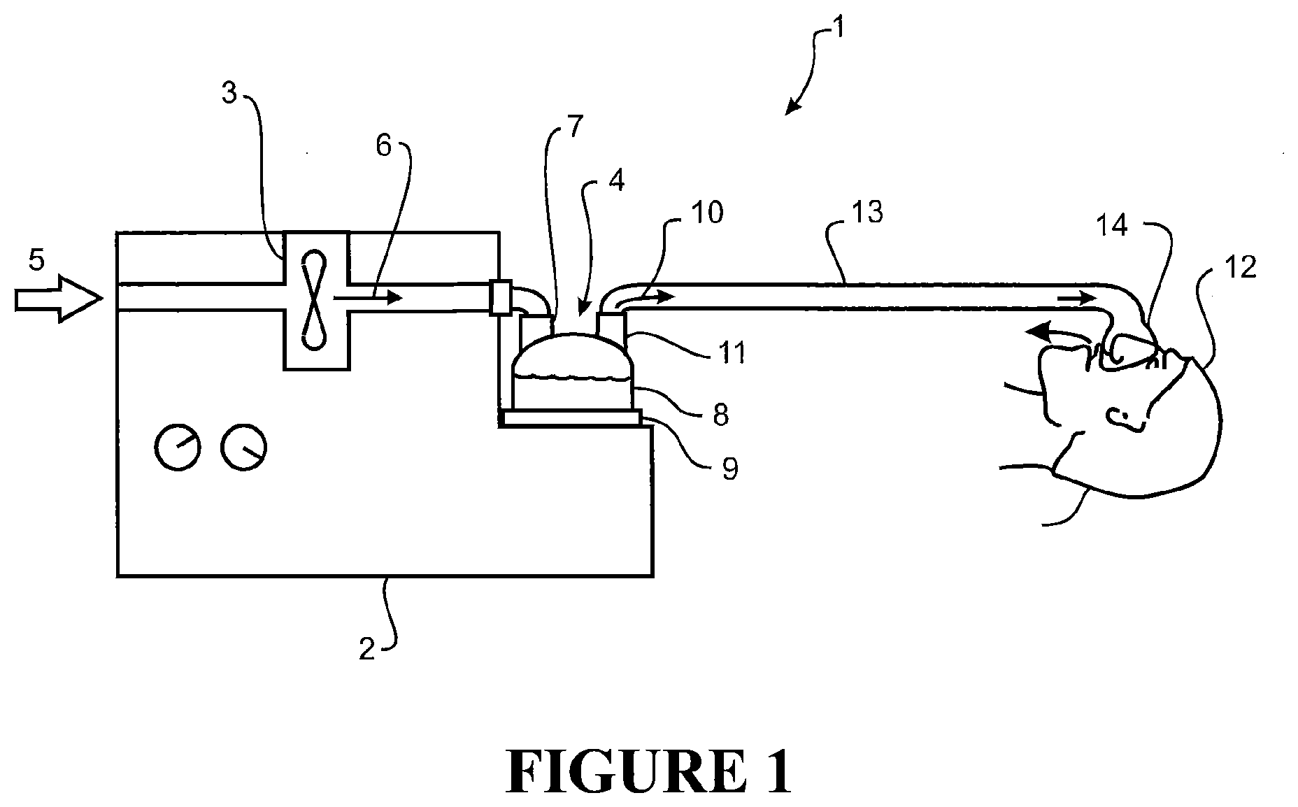 Patent US12576235 Figure 1 – Humidification chamber for a respiratory assistance apparatus