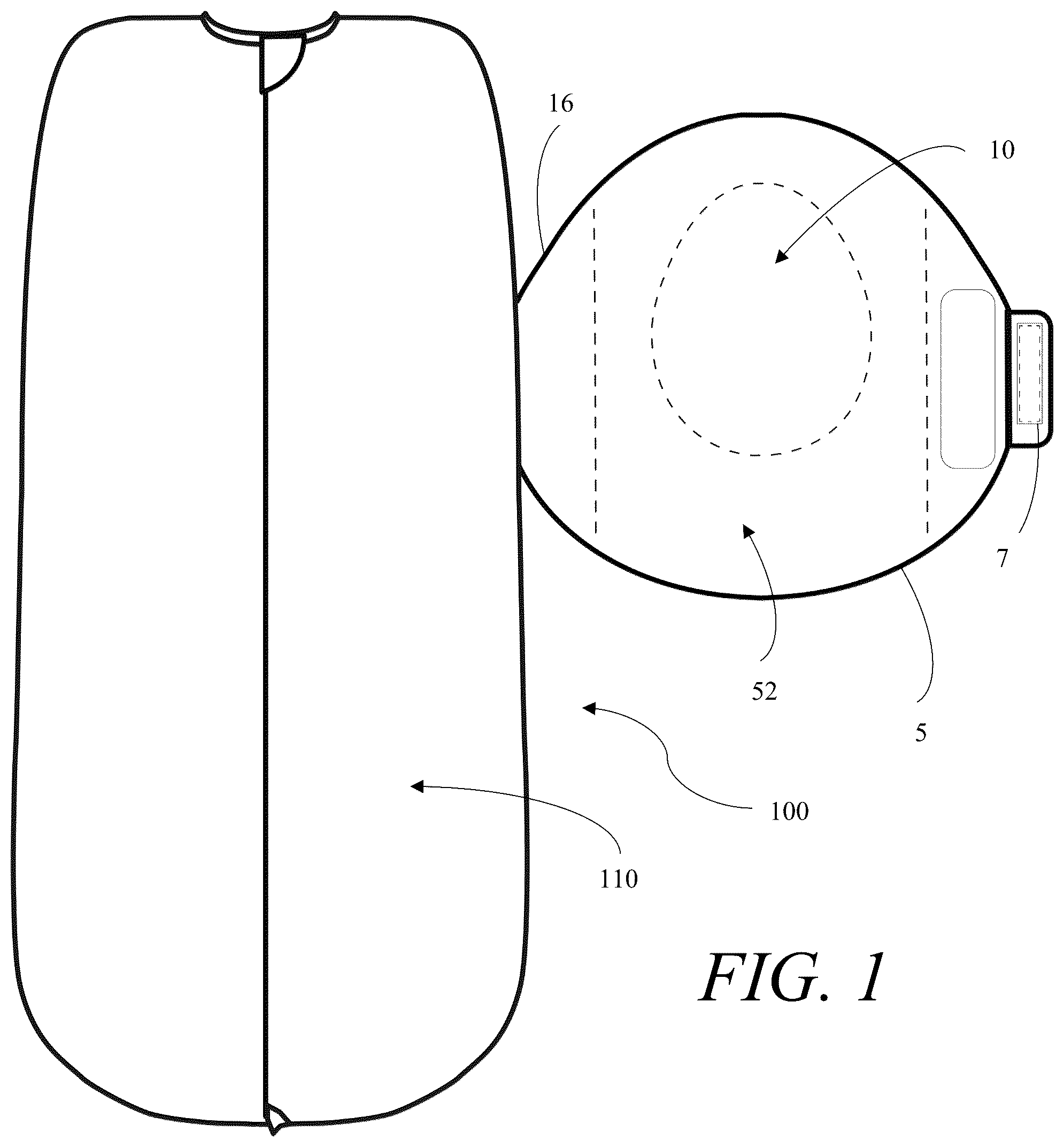 Patent US12576236 Figure 1 – Wearable weighted apparatus