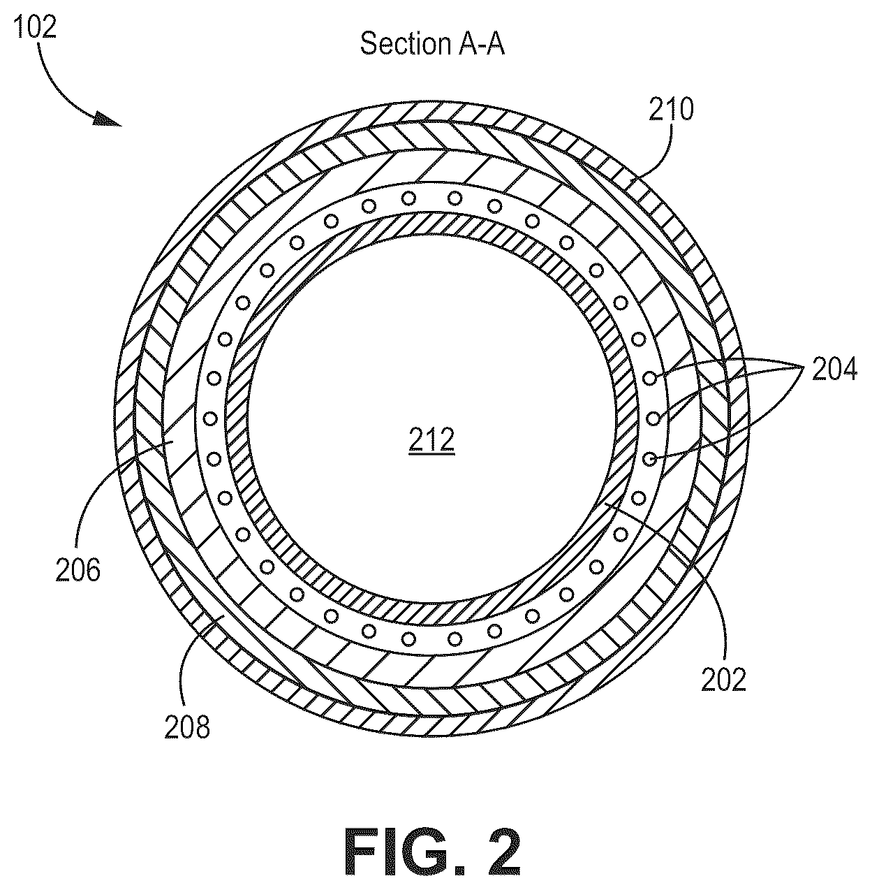 Patent US12576239 Figure 2 – Catheter shaft with flouropolymer inner liner and related methods