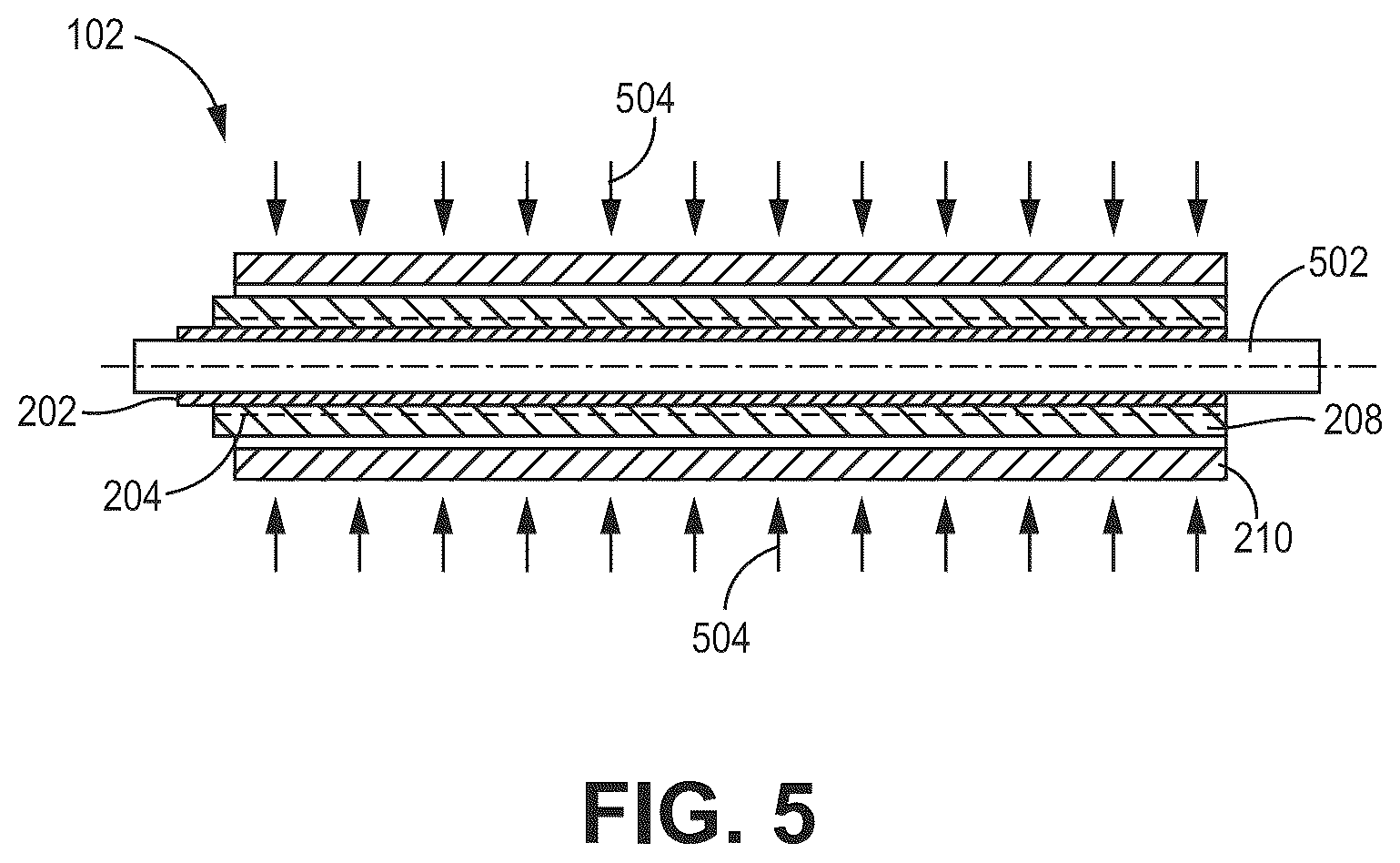 Patent US12576239 Figure 5 – Catheter shaft with flouropolymer inner liner and related methods
