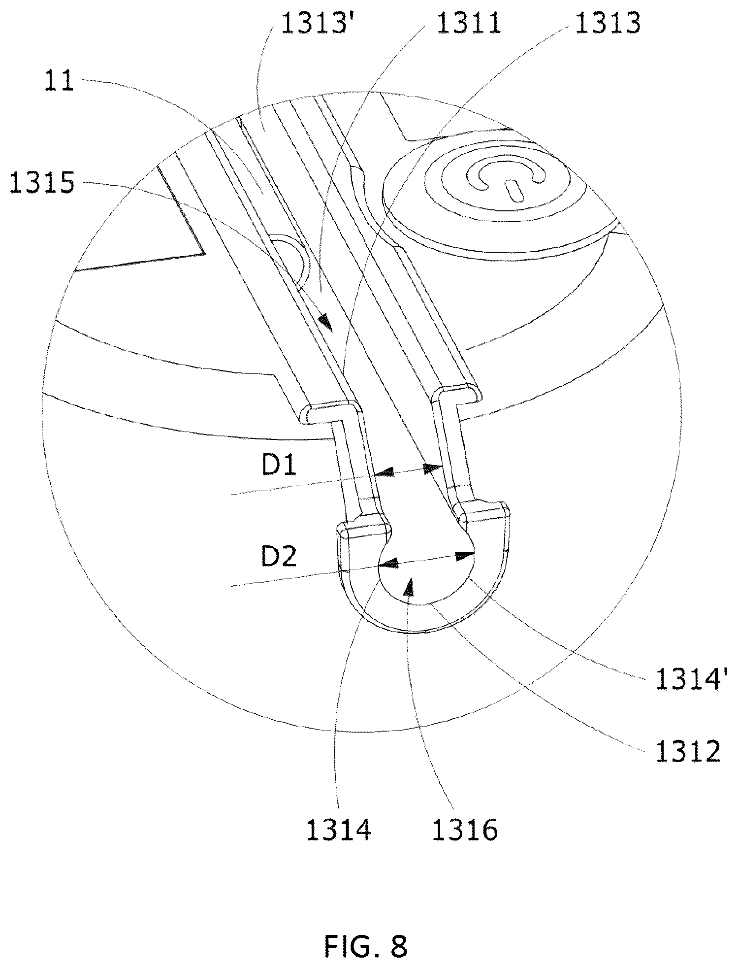 Patent US12576241 Figure 8 – Detachable urethral catheterization device