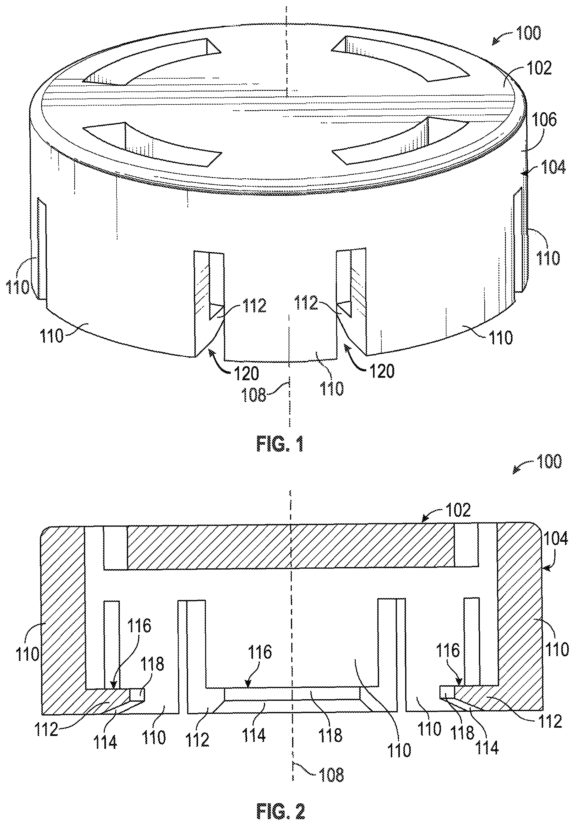 Patent US12576257 Figure 1 – Tamper-resistant cap