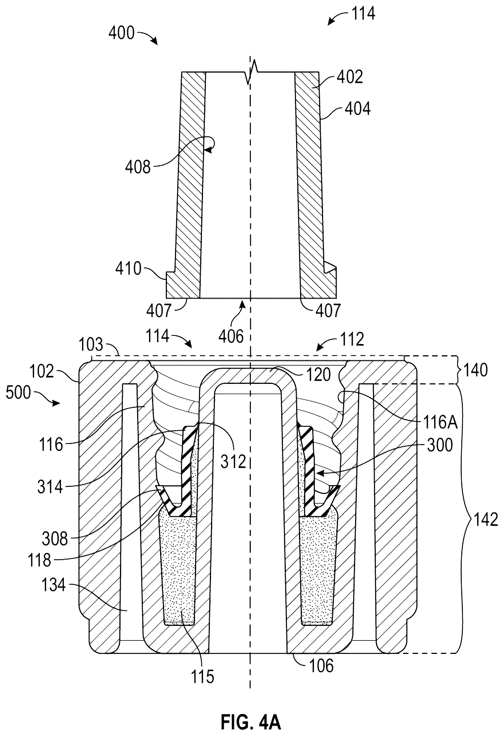 Patent US12576260 Figure 4 – Disinfecting cap for open female luer devices