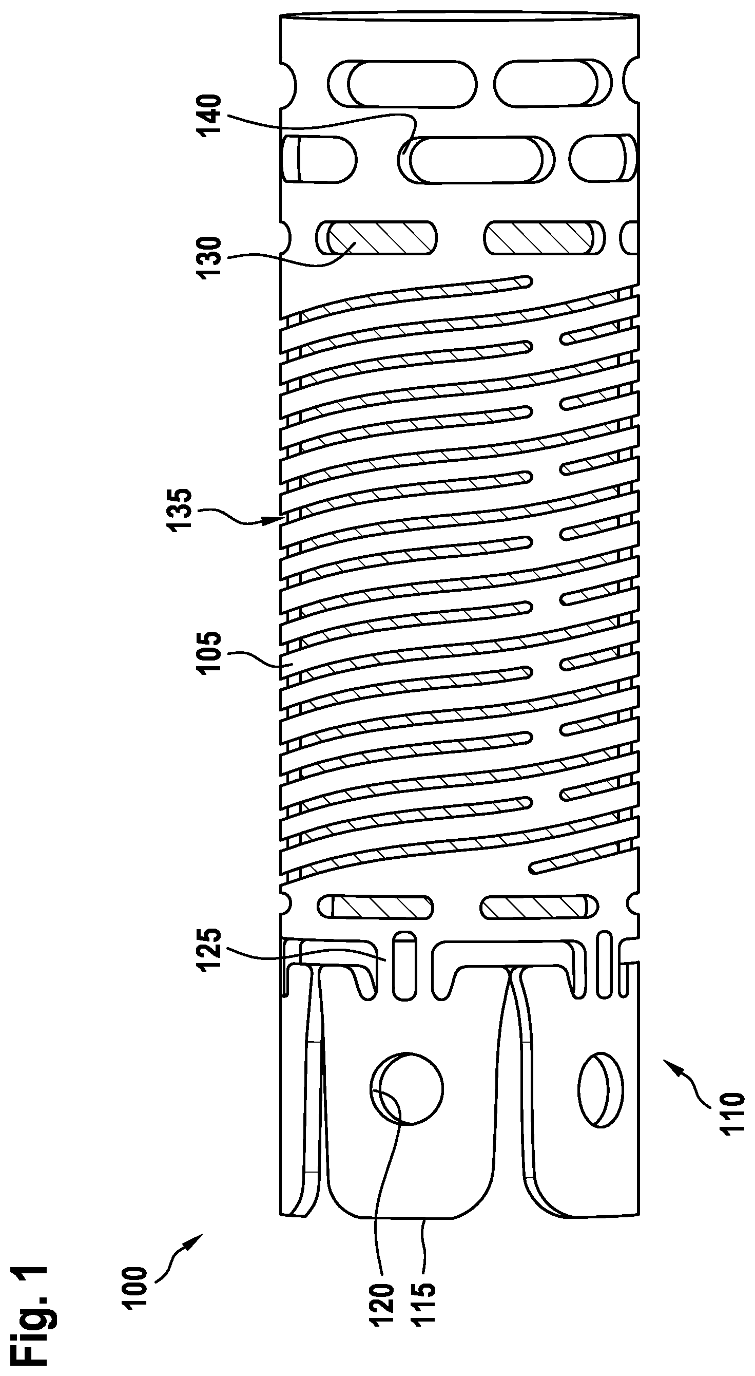Patent US12576263 Figure 1 – Device for attaching a heart support system to an insertion device, and method for producing same