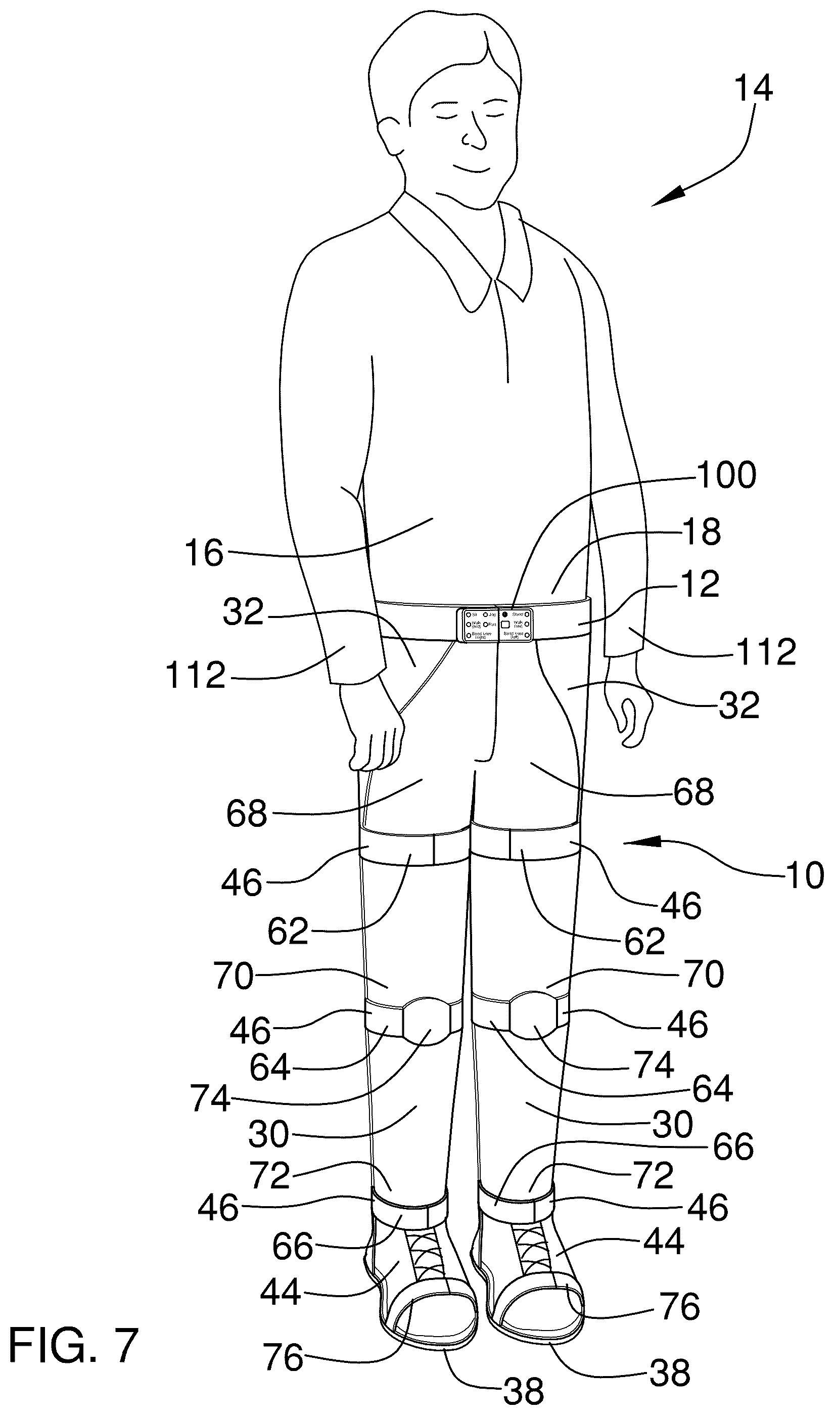 Patent US12576264 Figure 4 – Neuroprosthesis apparatus for stimulating leg movement