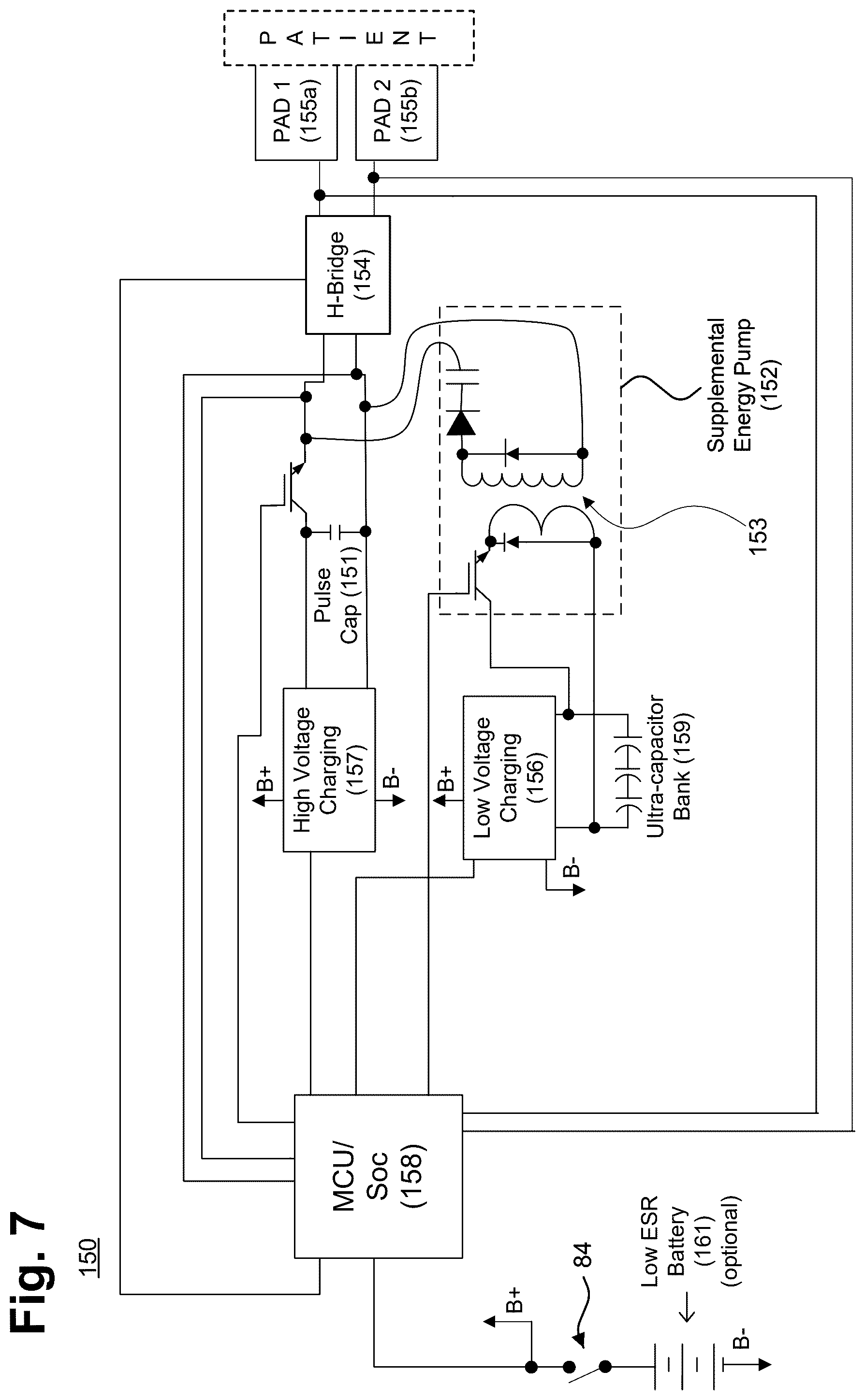 Patent US12576281 Figure 8 – Defibrillator designed for high-reliability operation