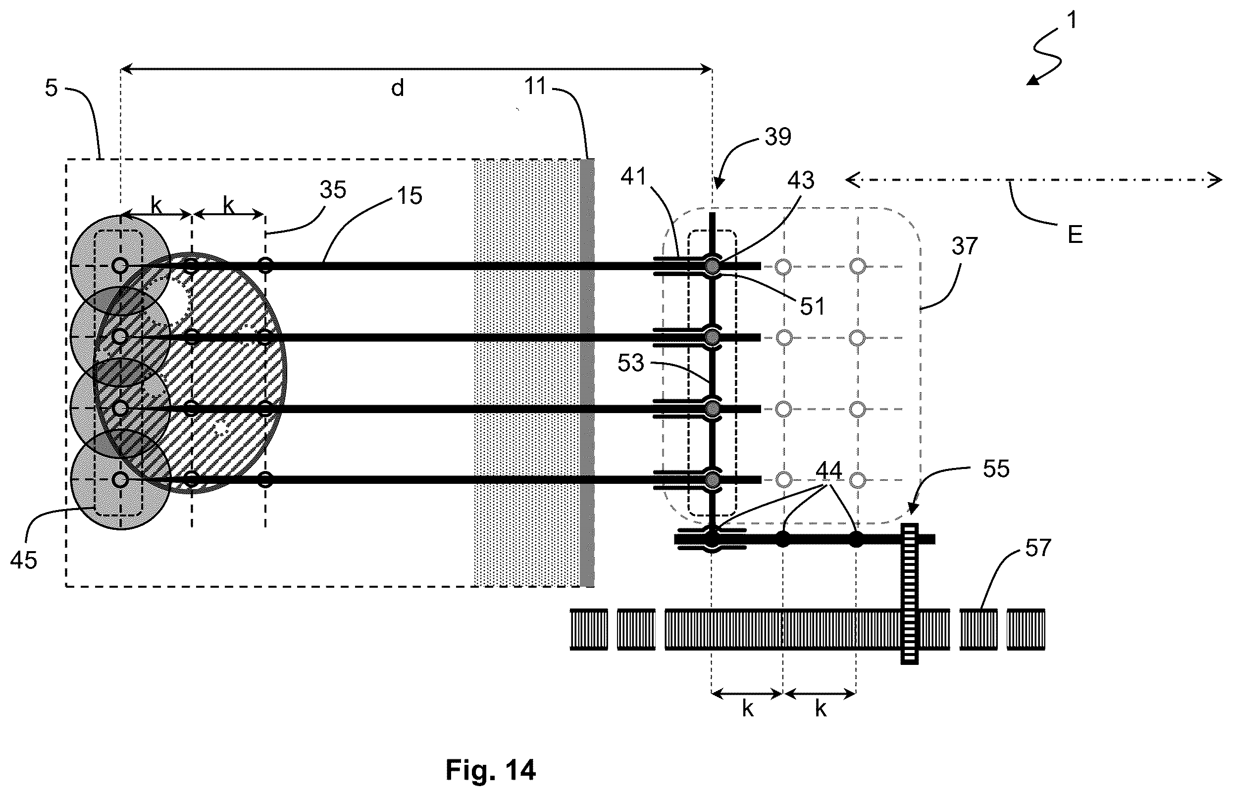 Patent US12576283 Figure 14 – System for performing transcutaneous photodynamic therapy (PDT) in an organ or organ segment of an organic body
