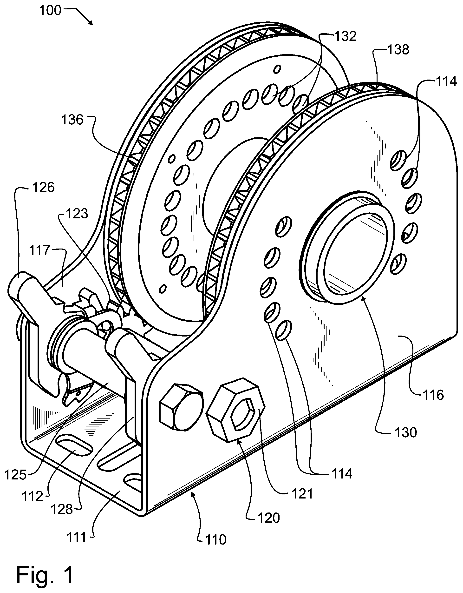 Patent US12576292 Figure 1 – Winch