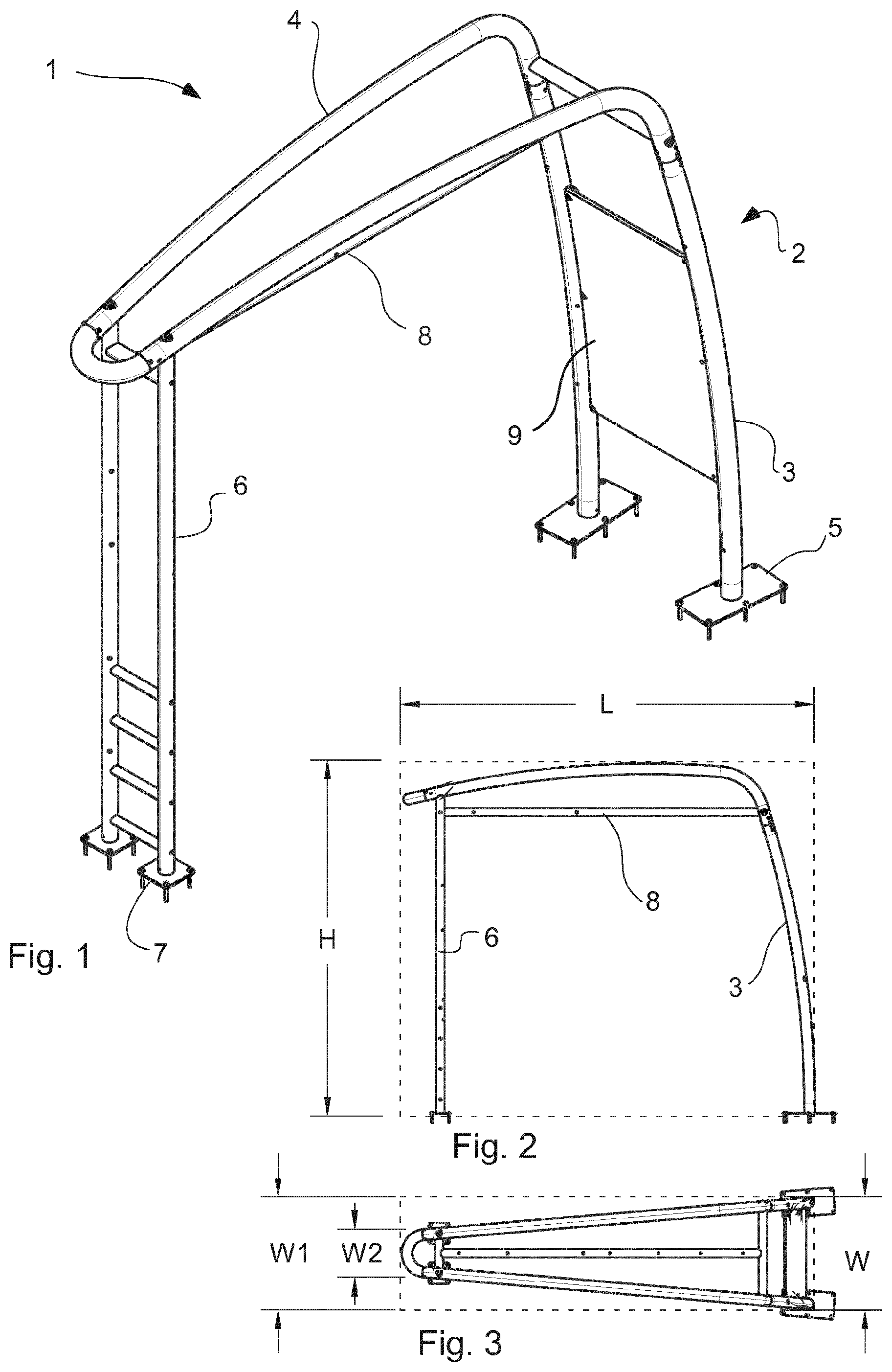 Patent US12576298 Figure 1 – Fitness system, fitness assembly arrangement and functional fitness elements