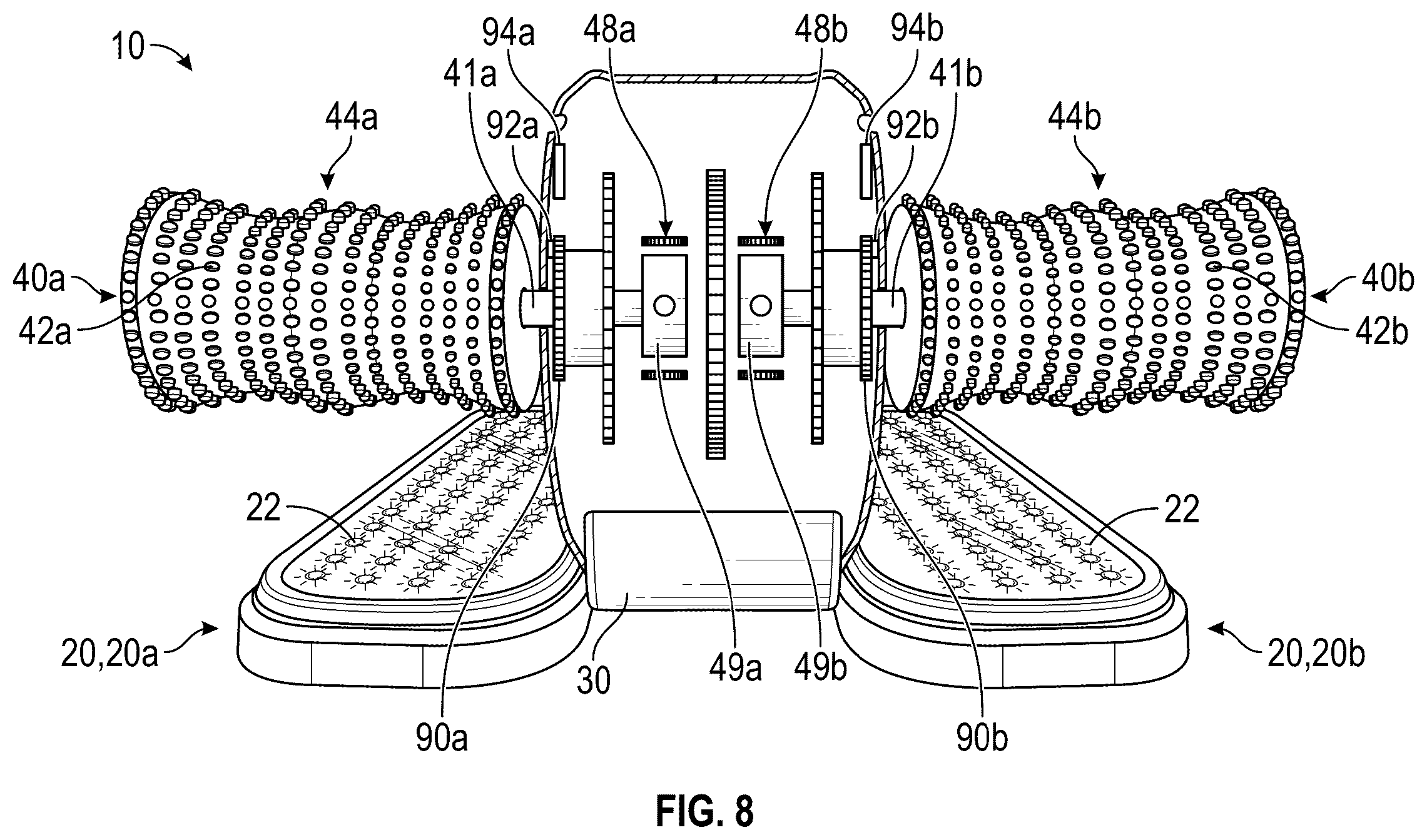 Patent US12576299 Figure 8 – Exercise and therapy device