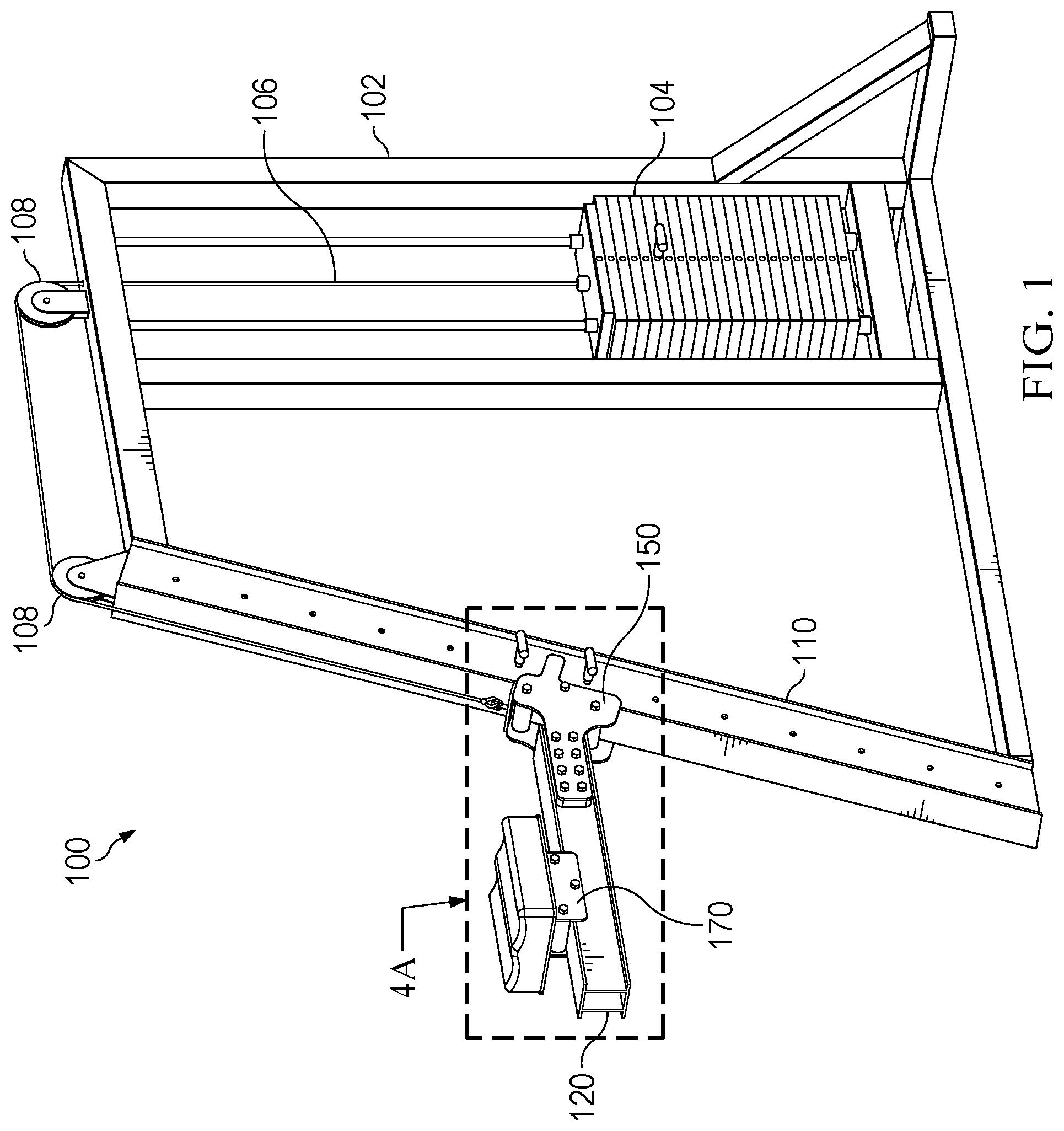 Patent US12576300 Figure 1 – Assisted planche exercise apparatus