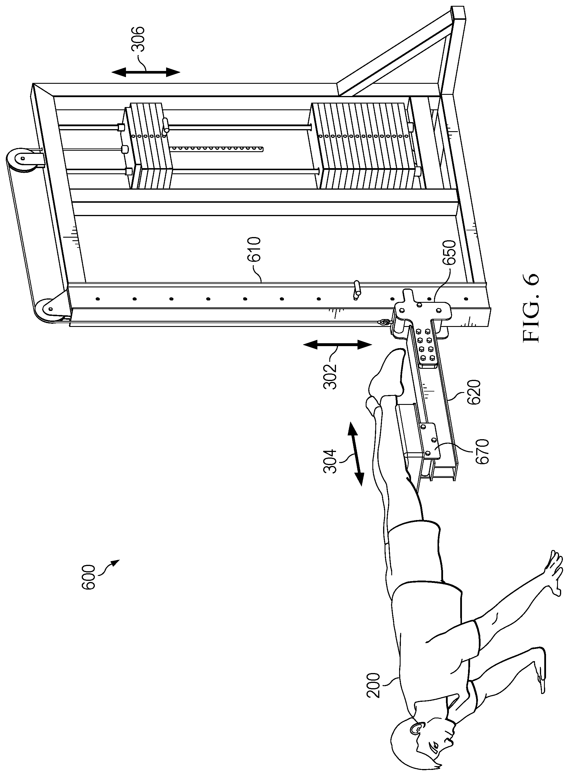 Patent US12576300 Figure 7 – Assisted planche exercise apparatus