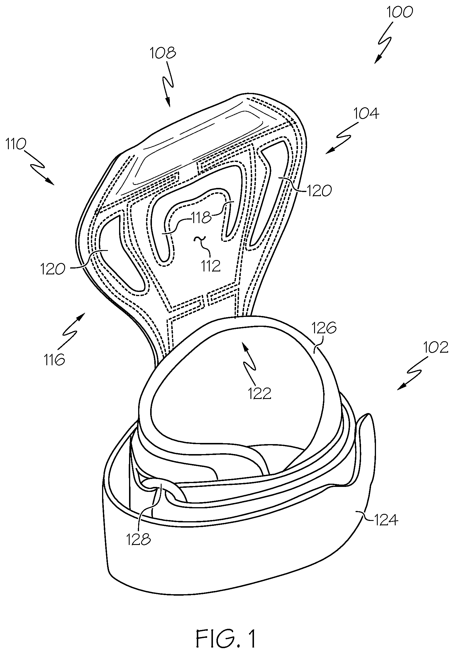 Patent US12576303 Figure 1 – Weightlifting grip device