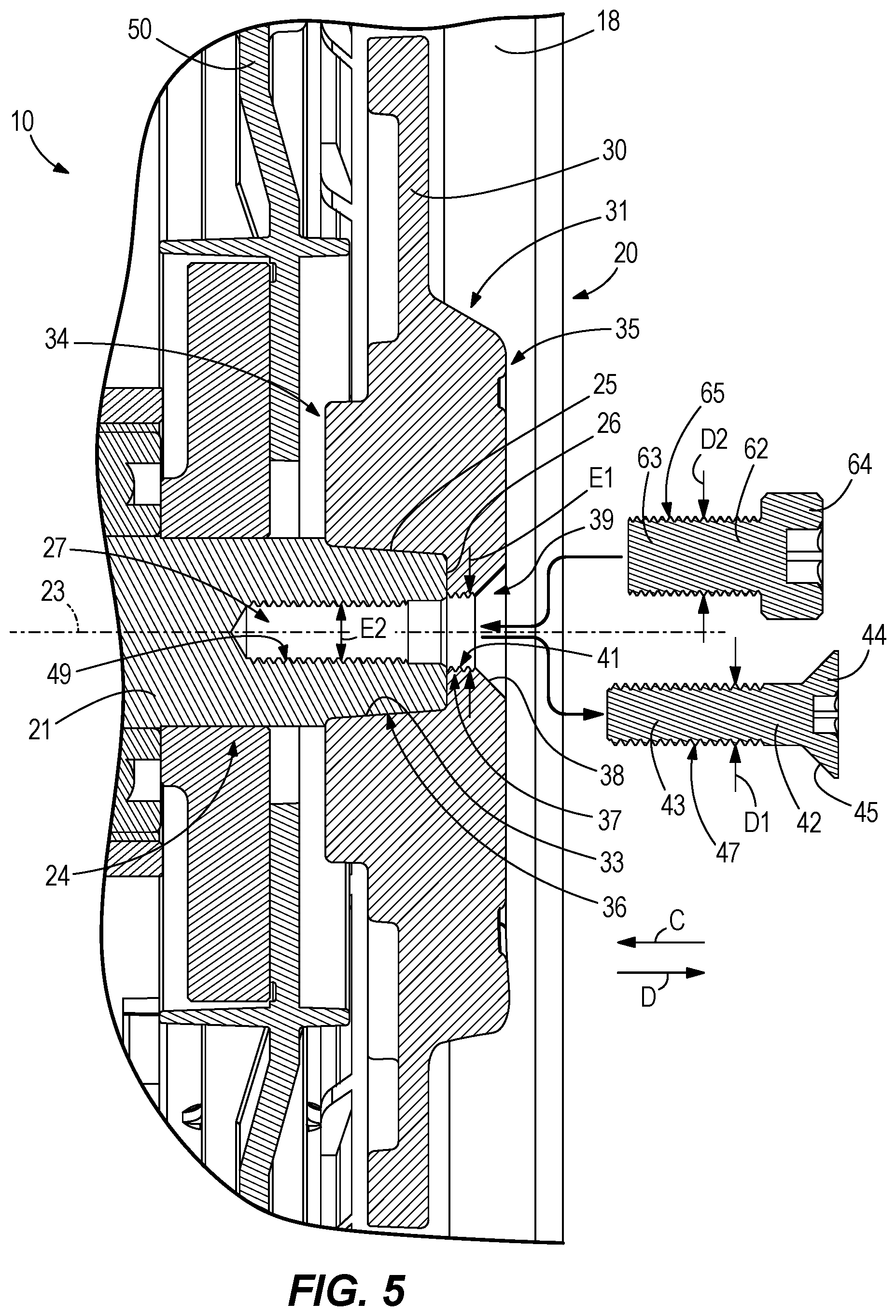 Patent US12576304 Figure 5 – Exercise machines, crankshaft assemblies for exercise machines, and methods of disassembling exercise machines having crank arms