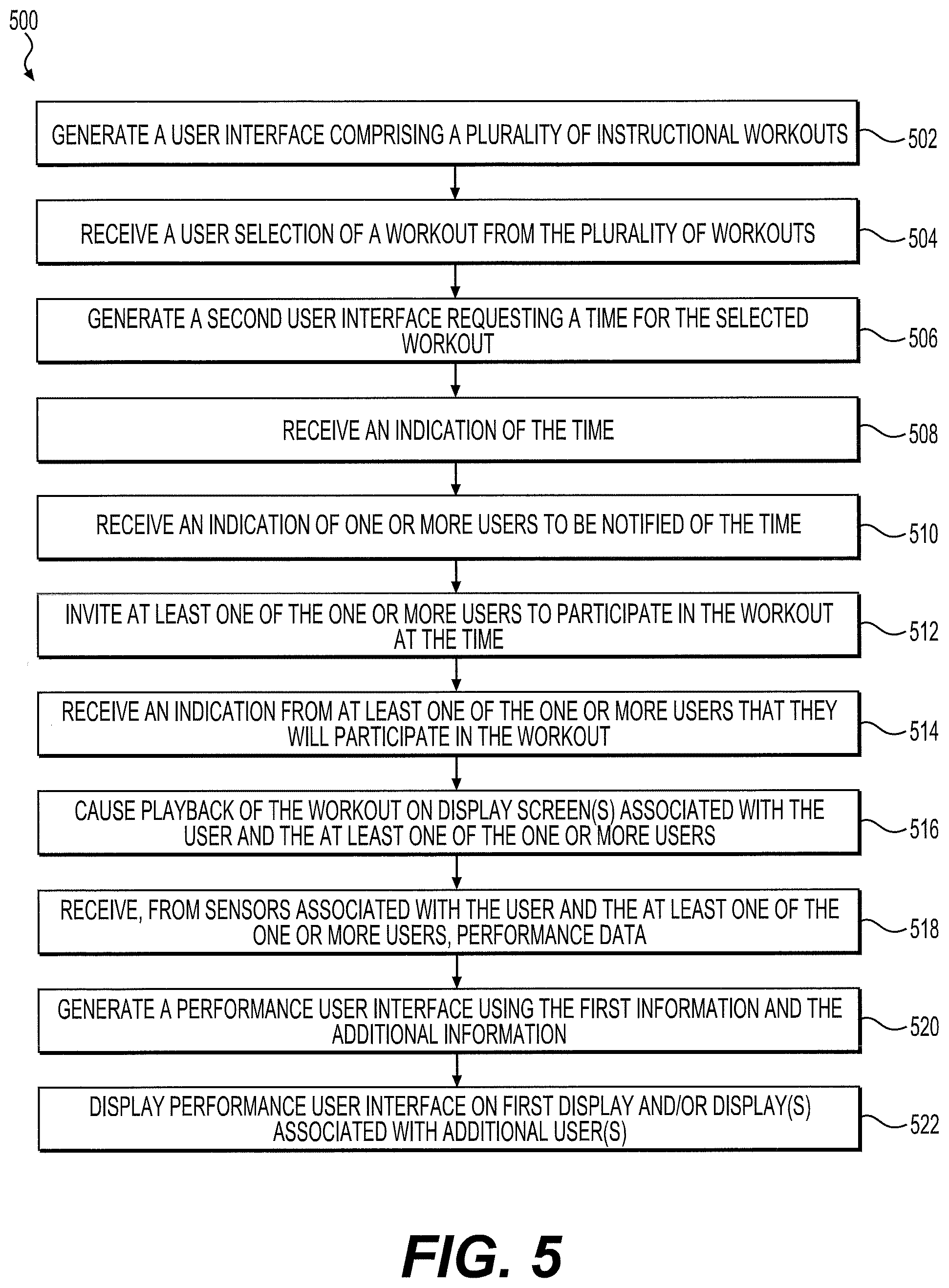 Patent US12576309 Figure 6 – Coordinating workouts across remote exercise machines