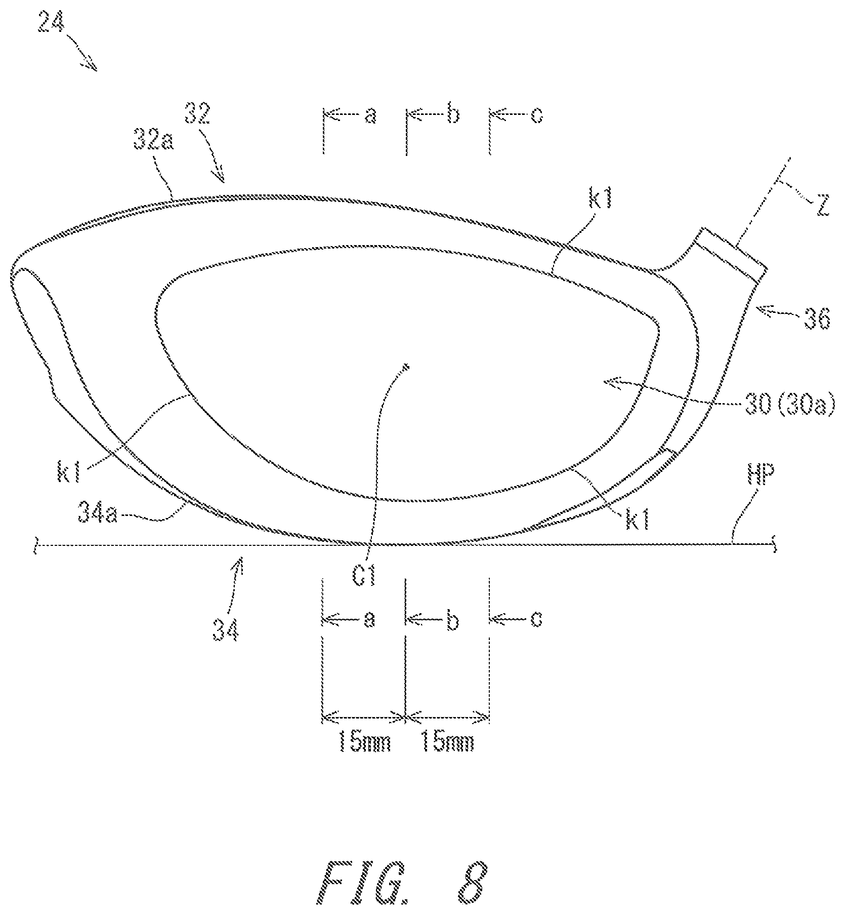Patent US12576314 Figure 8 – Golf club head