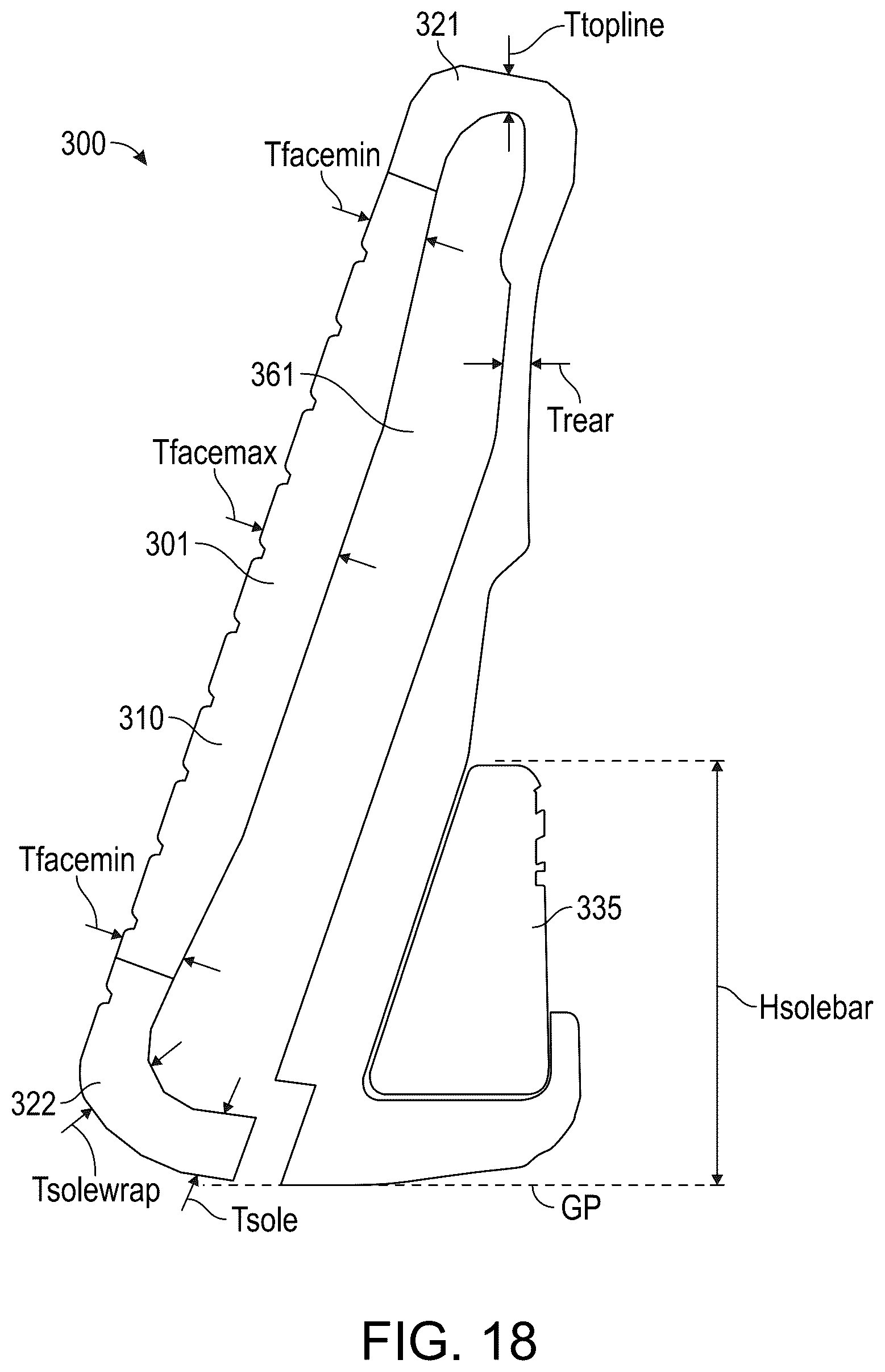 Patent US12576315 Figure 18 – Clubheads for iron-type golf clubs