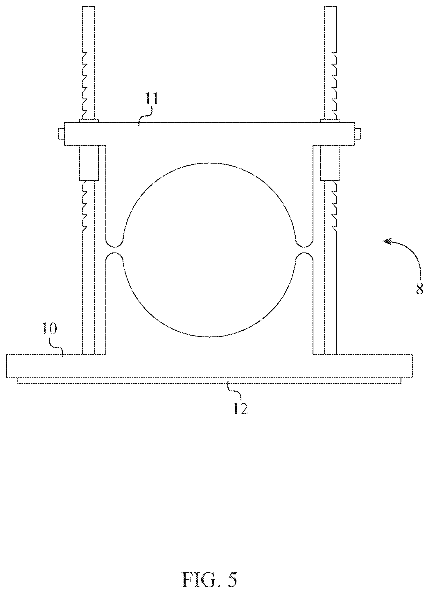 Patent US12576317 Figure 5 – Bunker rake holder