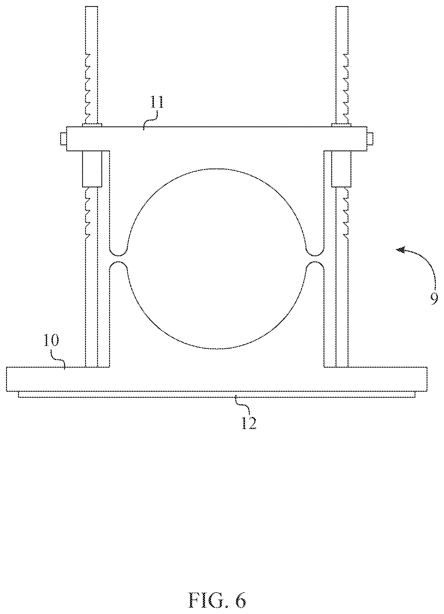 Patent US12576317 Figure 6 – Bunker rake holder