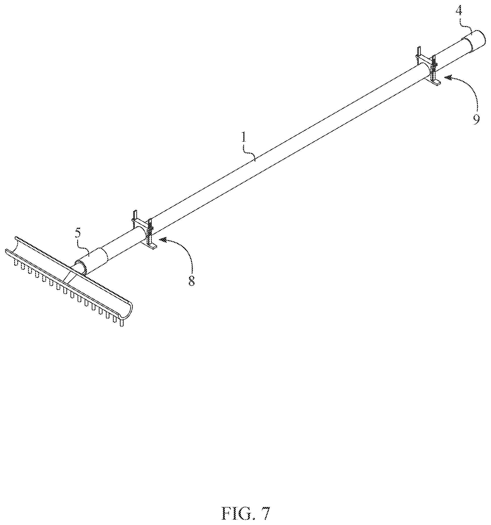 Patent US12576317 Figure 7 – Bunker rake holder