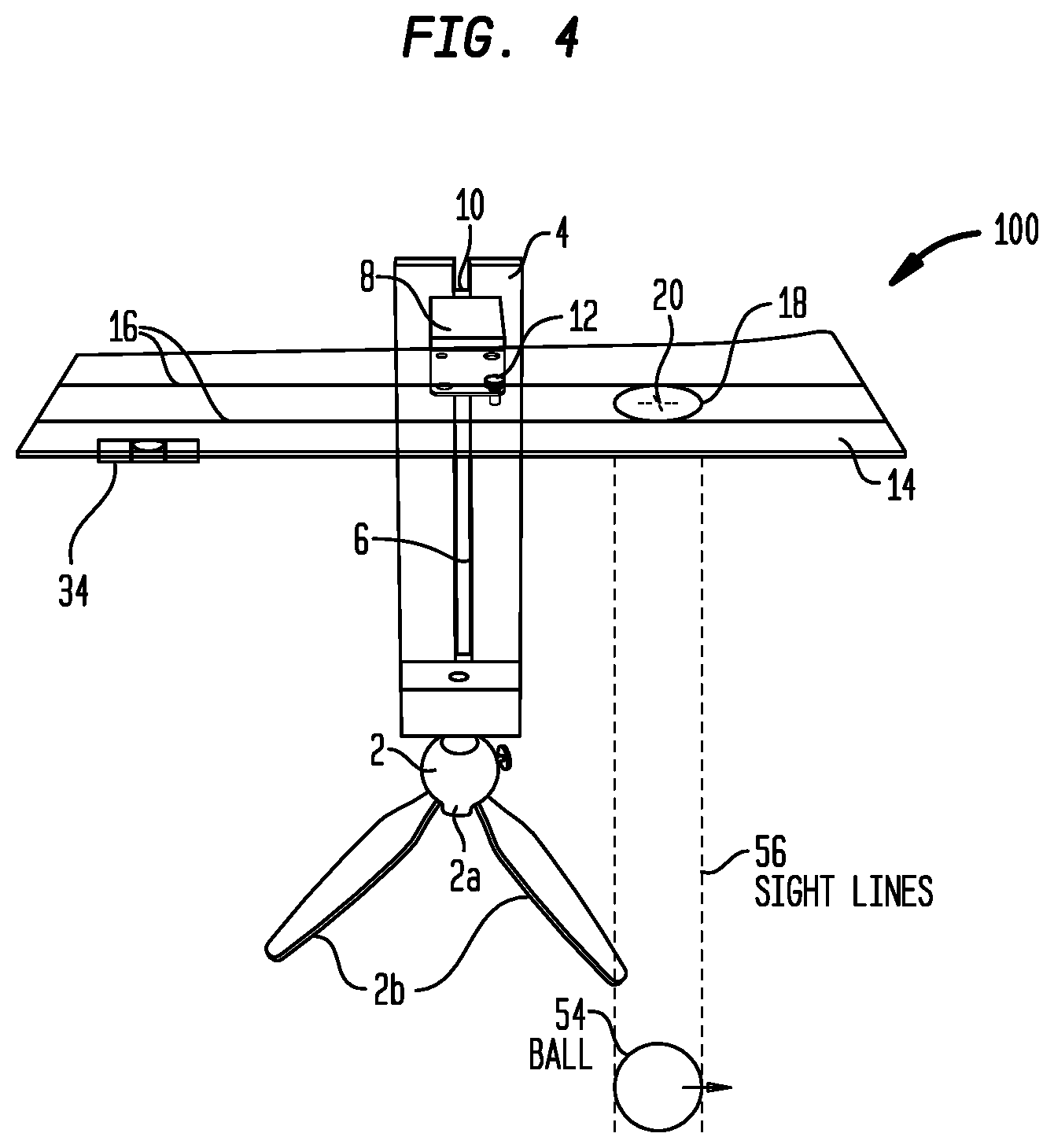 Patent US12576326 Figure 4 – Golf practice device