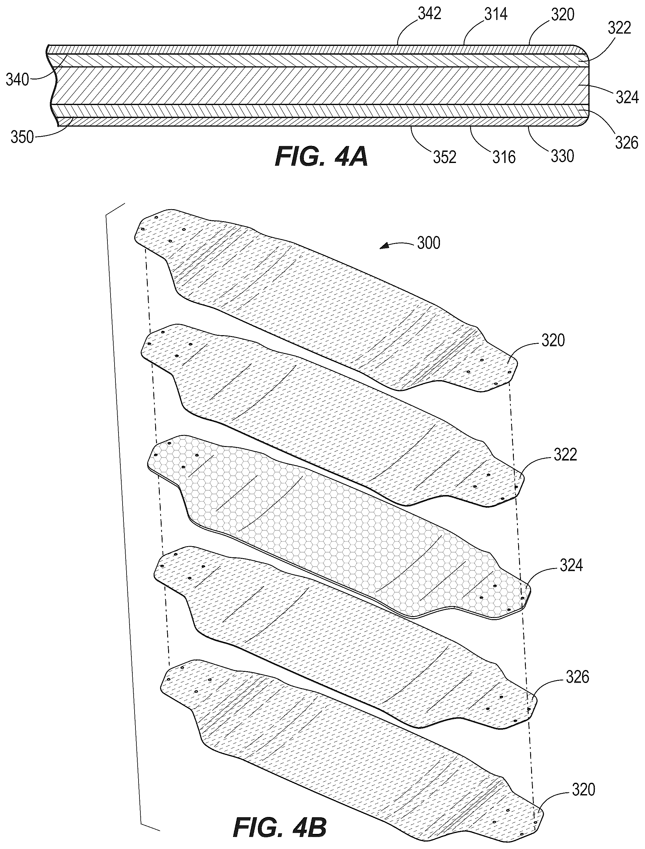 Patent US12576329 Figure 4 – Multi-material skateboard deck