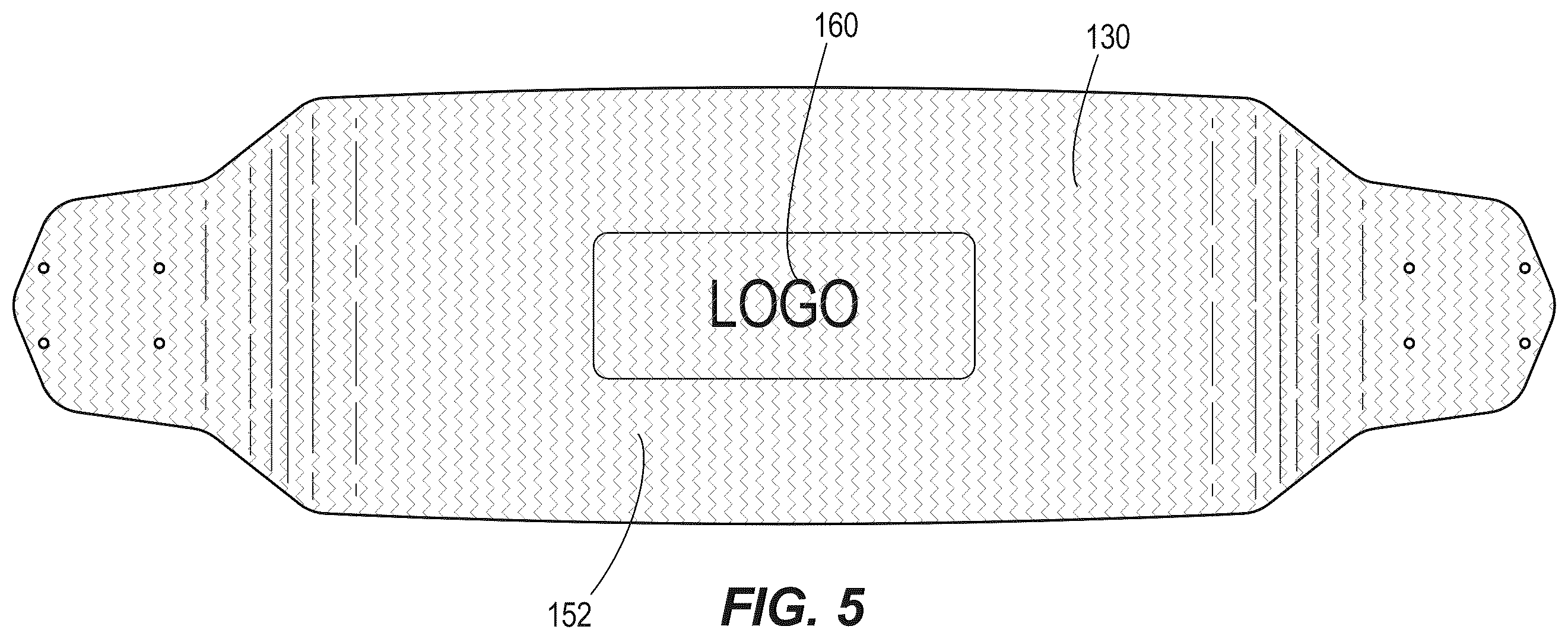 Patent US12576329 Figure 5 – Multi-material skateboard deck