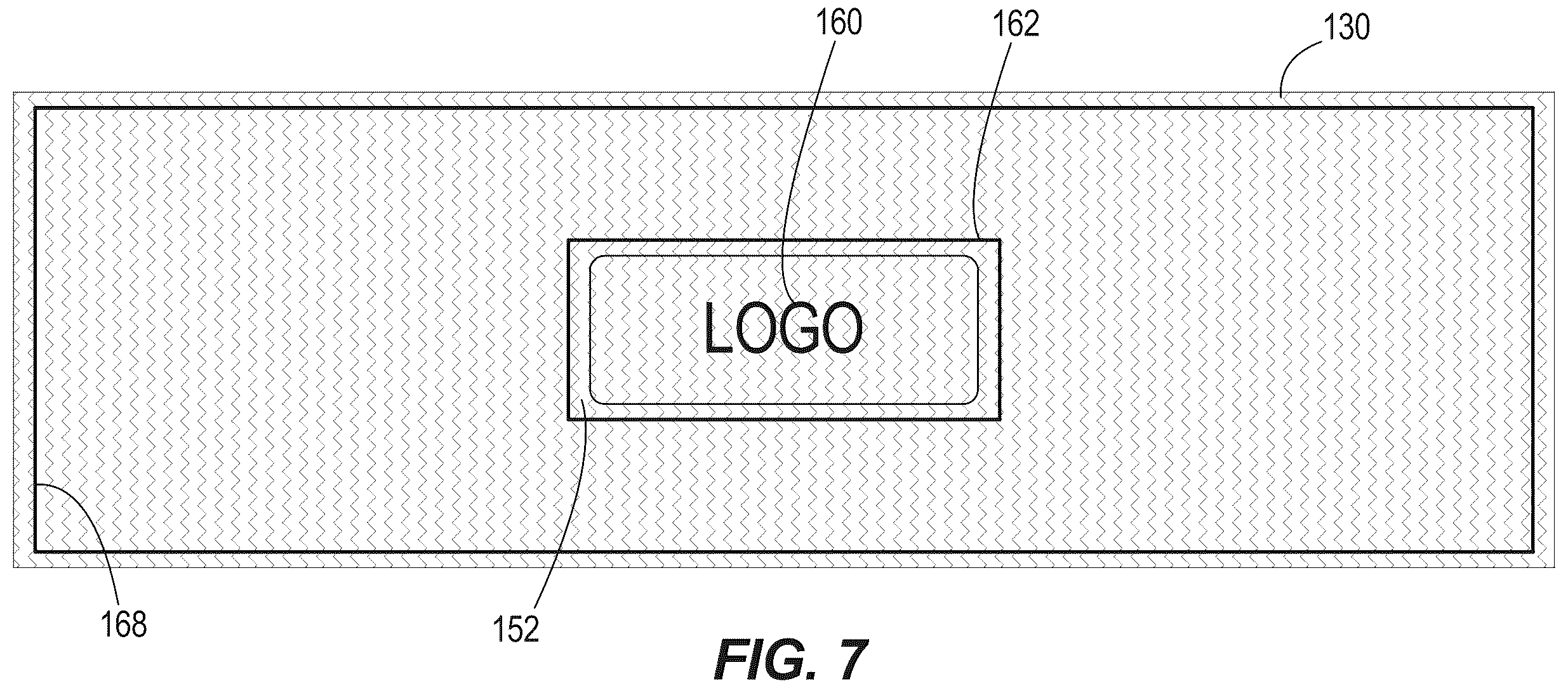 Patent US12576329 Figure 7 – Multi-material skateboard deck