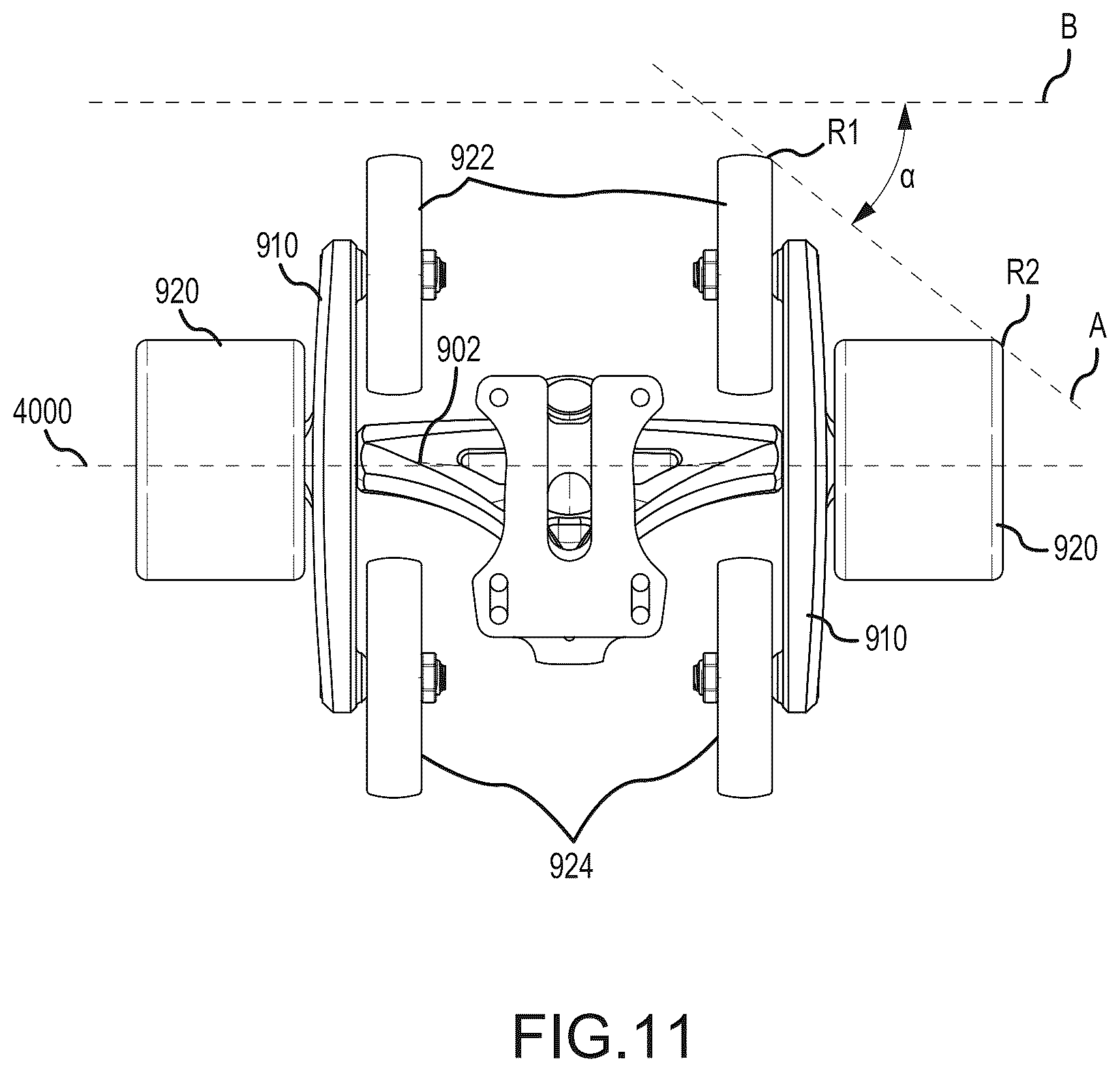 Patent US12576329 Figure 11 – Multi-material skateboard deck