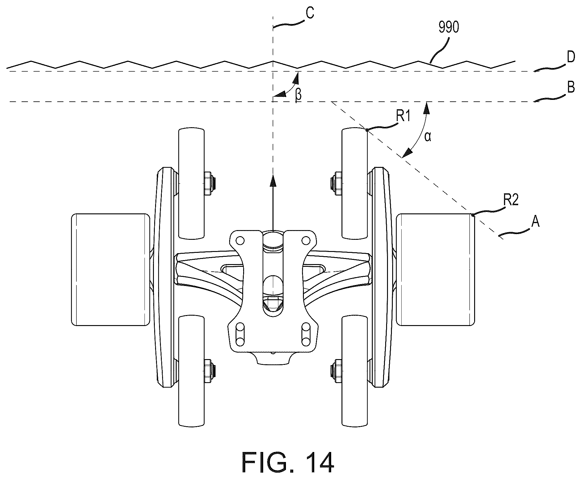 Patent US12576329 Figure 14 – Multi-material skateboard deck